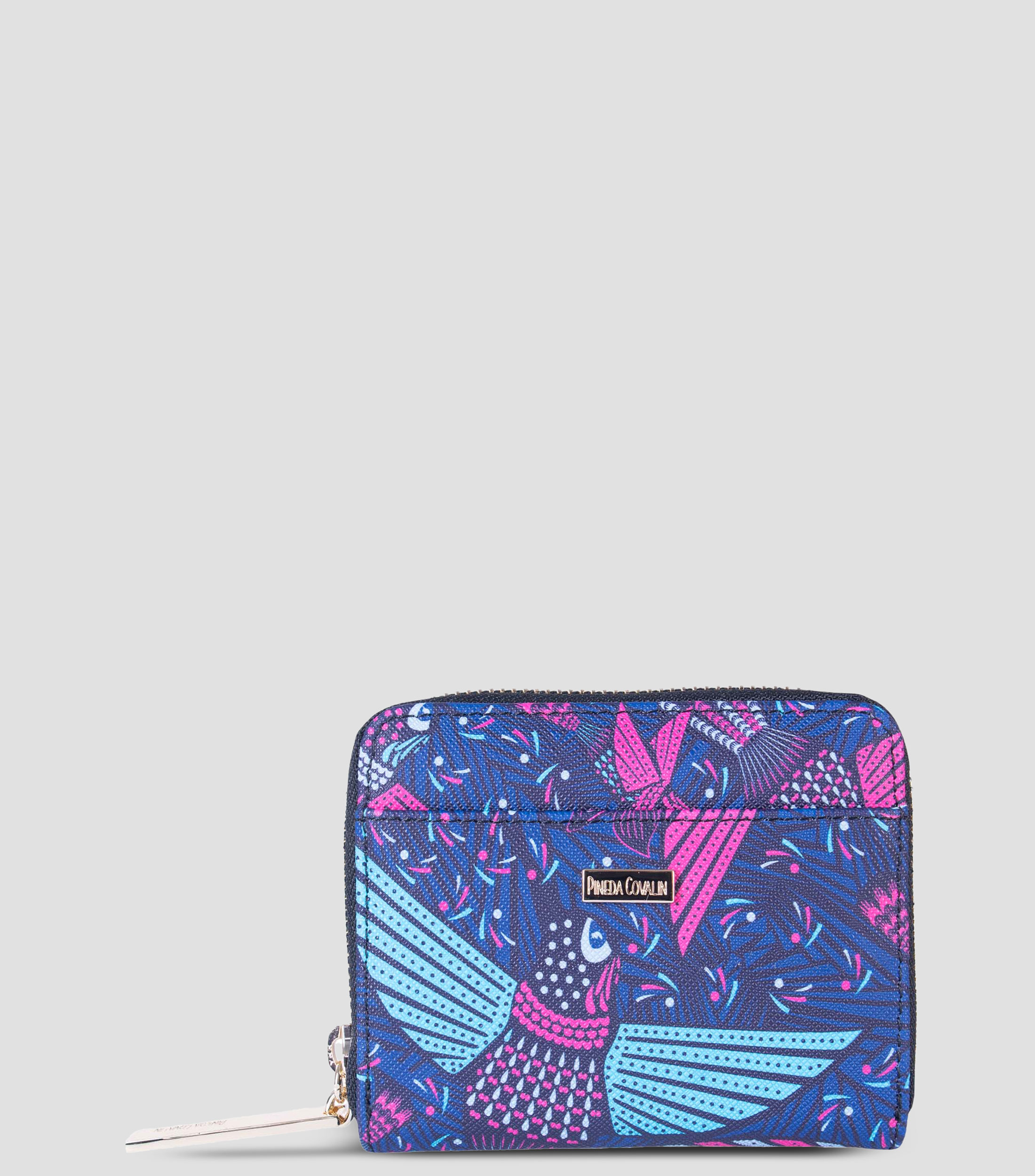 Cartera azul marino con colibríes Mujer