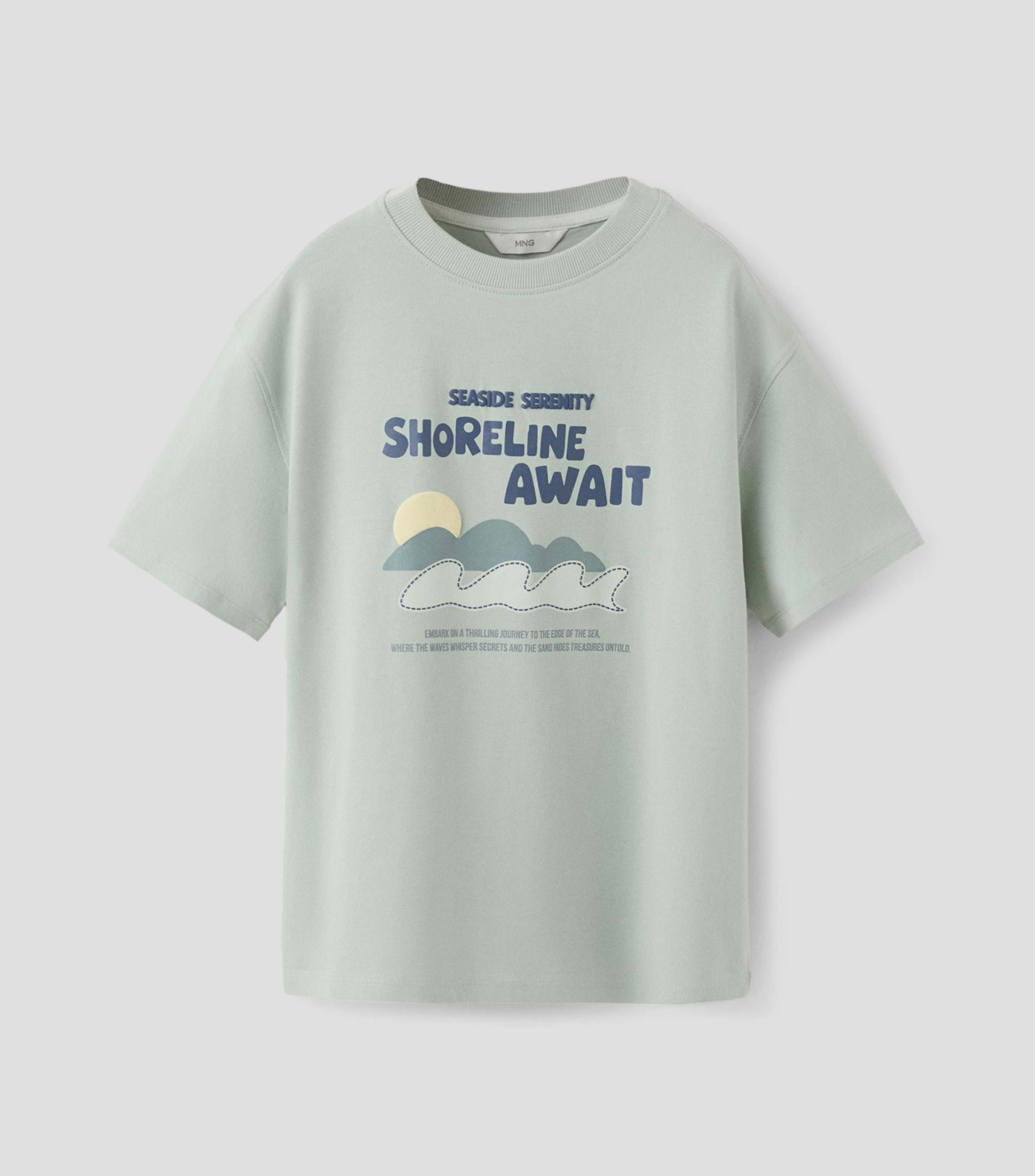 Playera cuello redondo manga corta estampada Niño