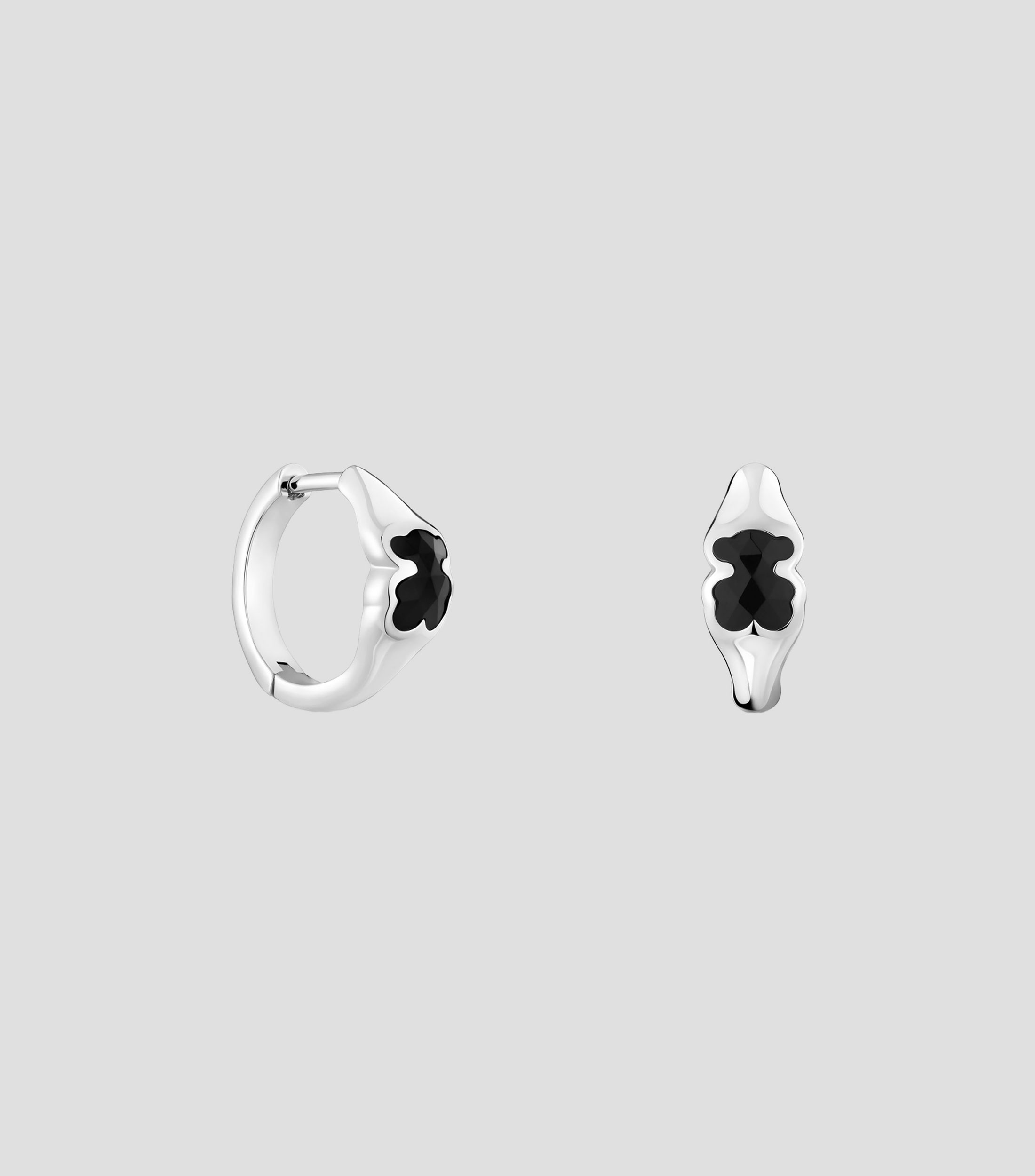 Aretes en plata .925 con onix Icon Color Mujer
