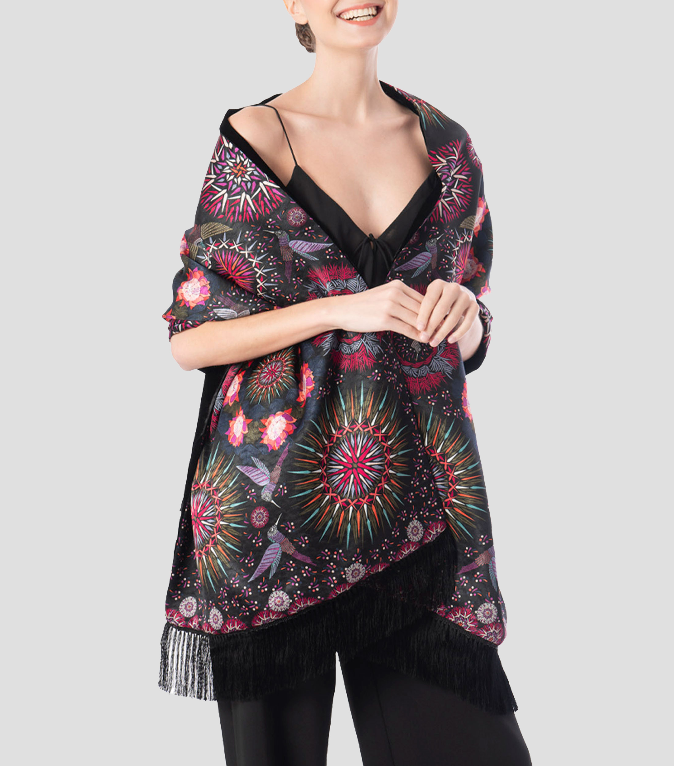 Chalina Multicolor con Colibrís Mujer