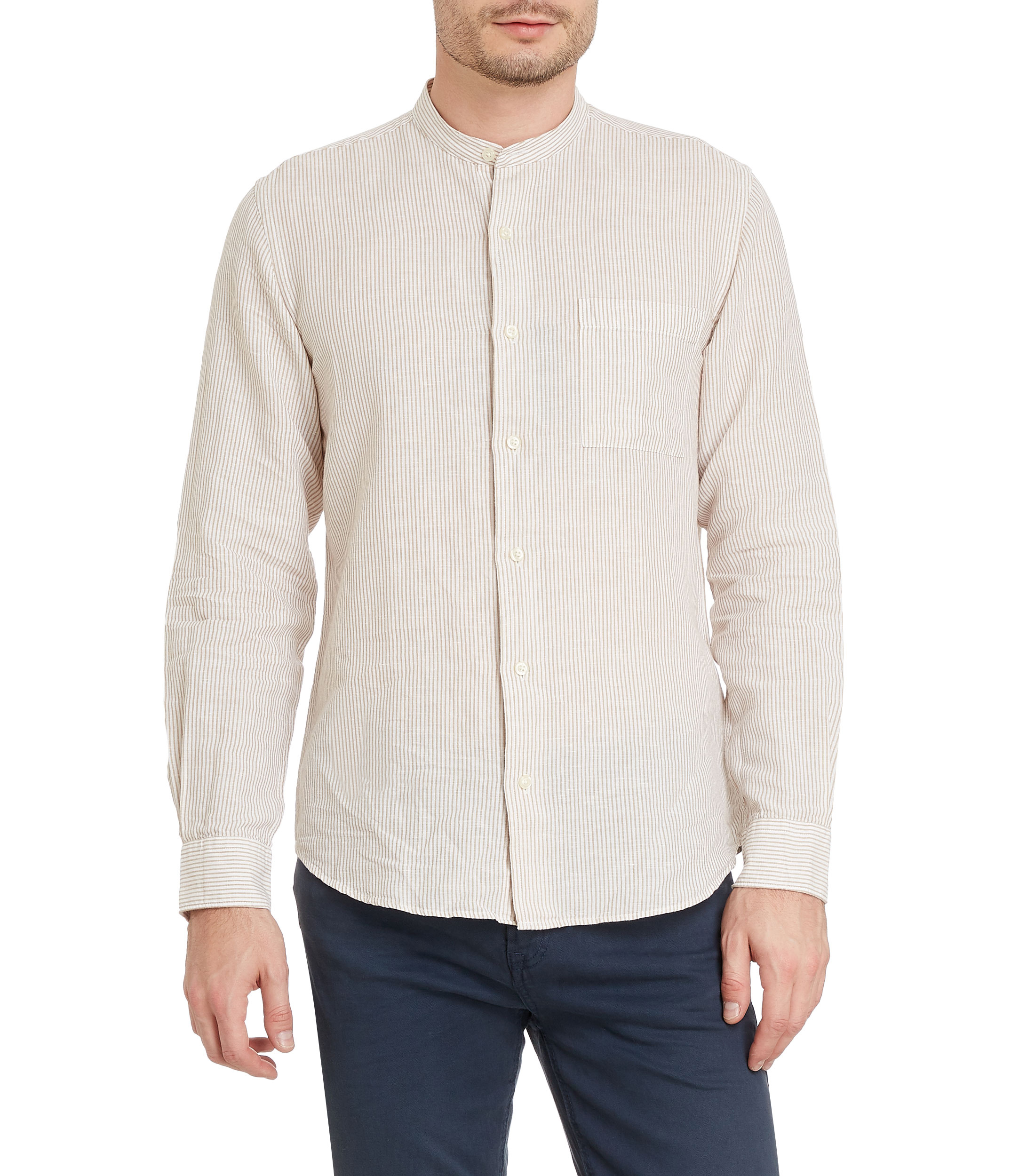 Gorrito BaÃ±ador Bebe Manga Larga Camisa Cuello Mao Beige