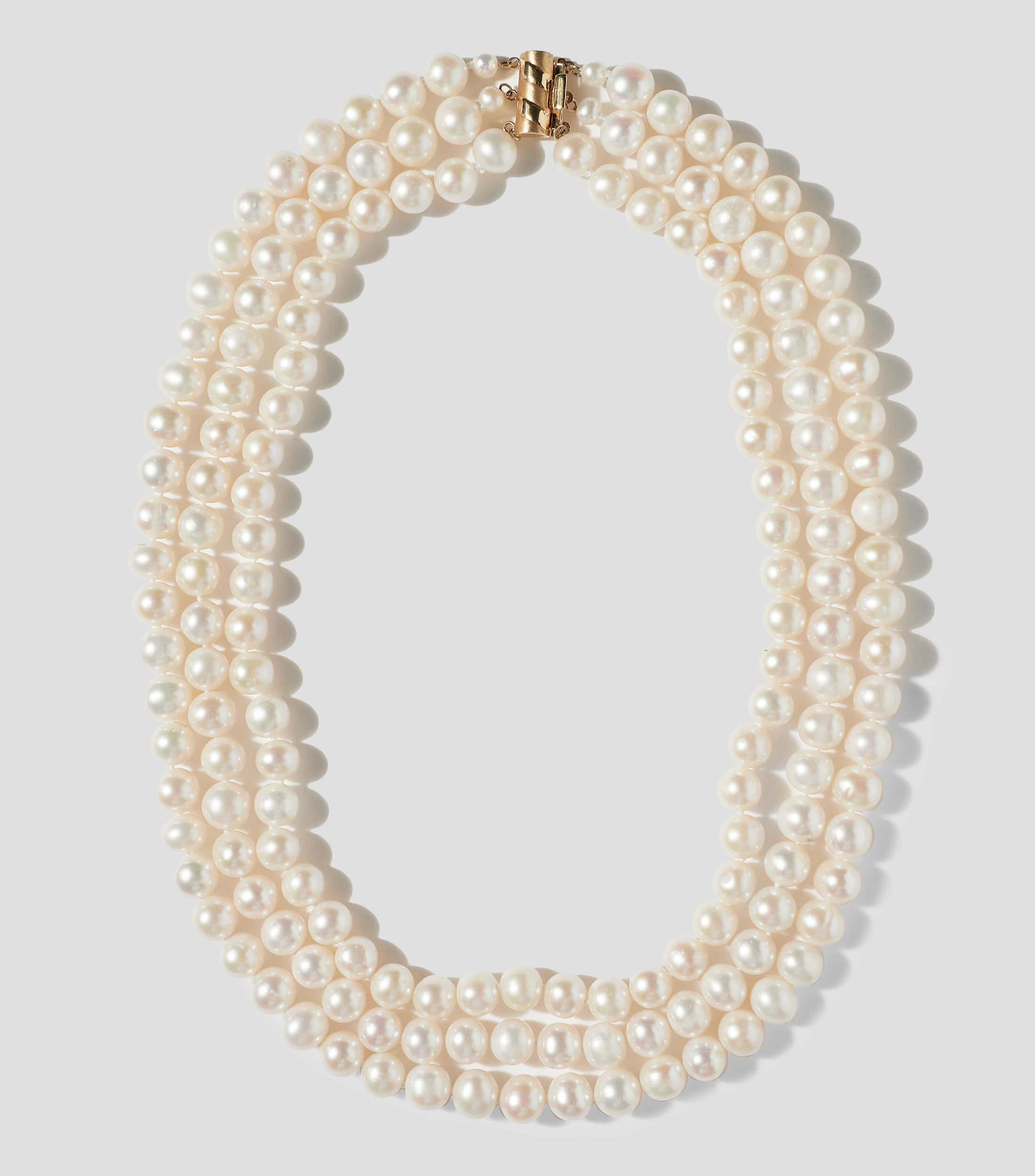 Collar triple con perlas Mujer