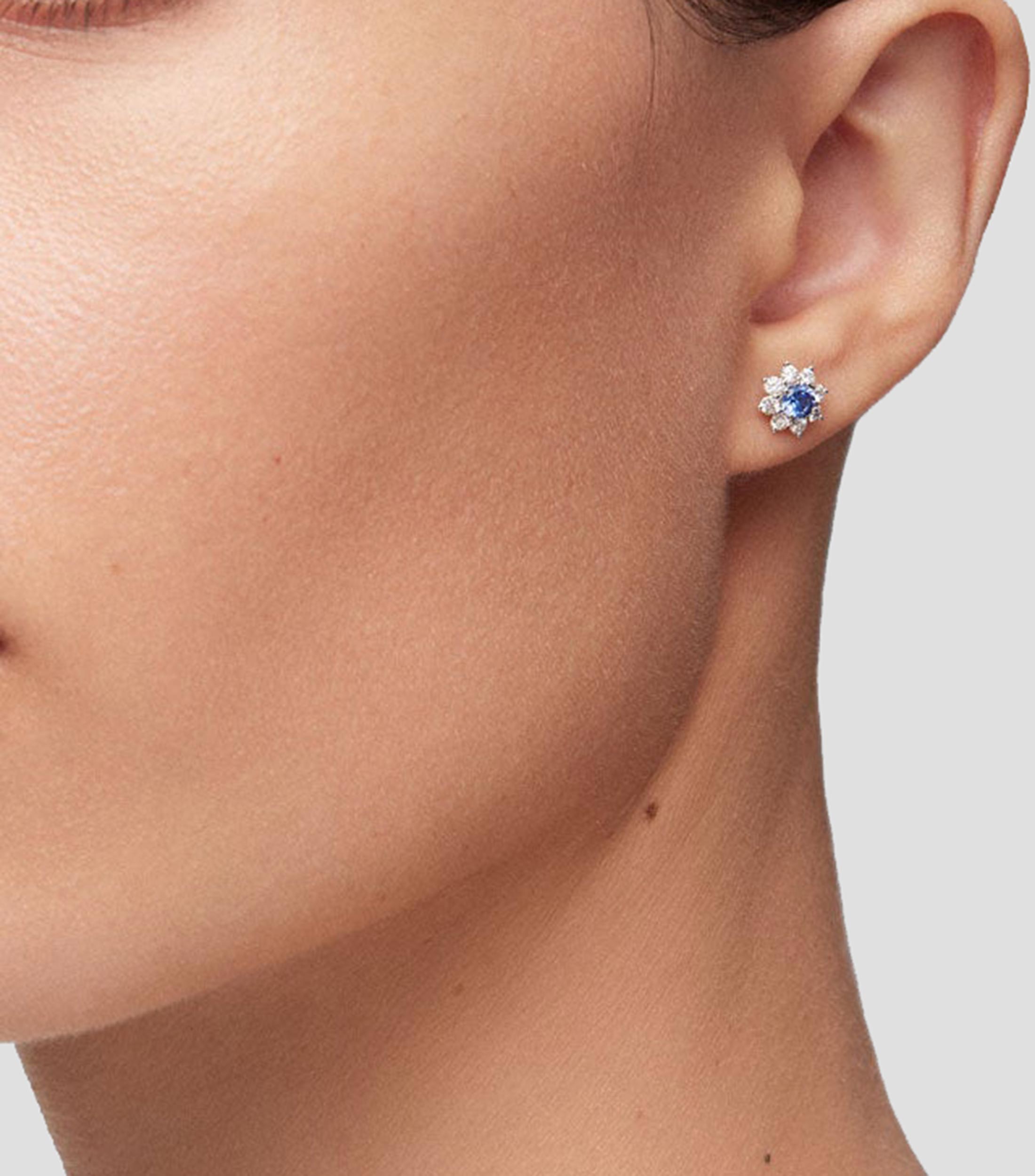 Aretes en oro de 18 kilates con diamantes Mujer