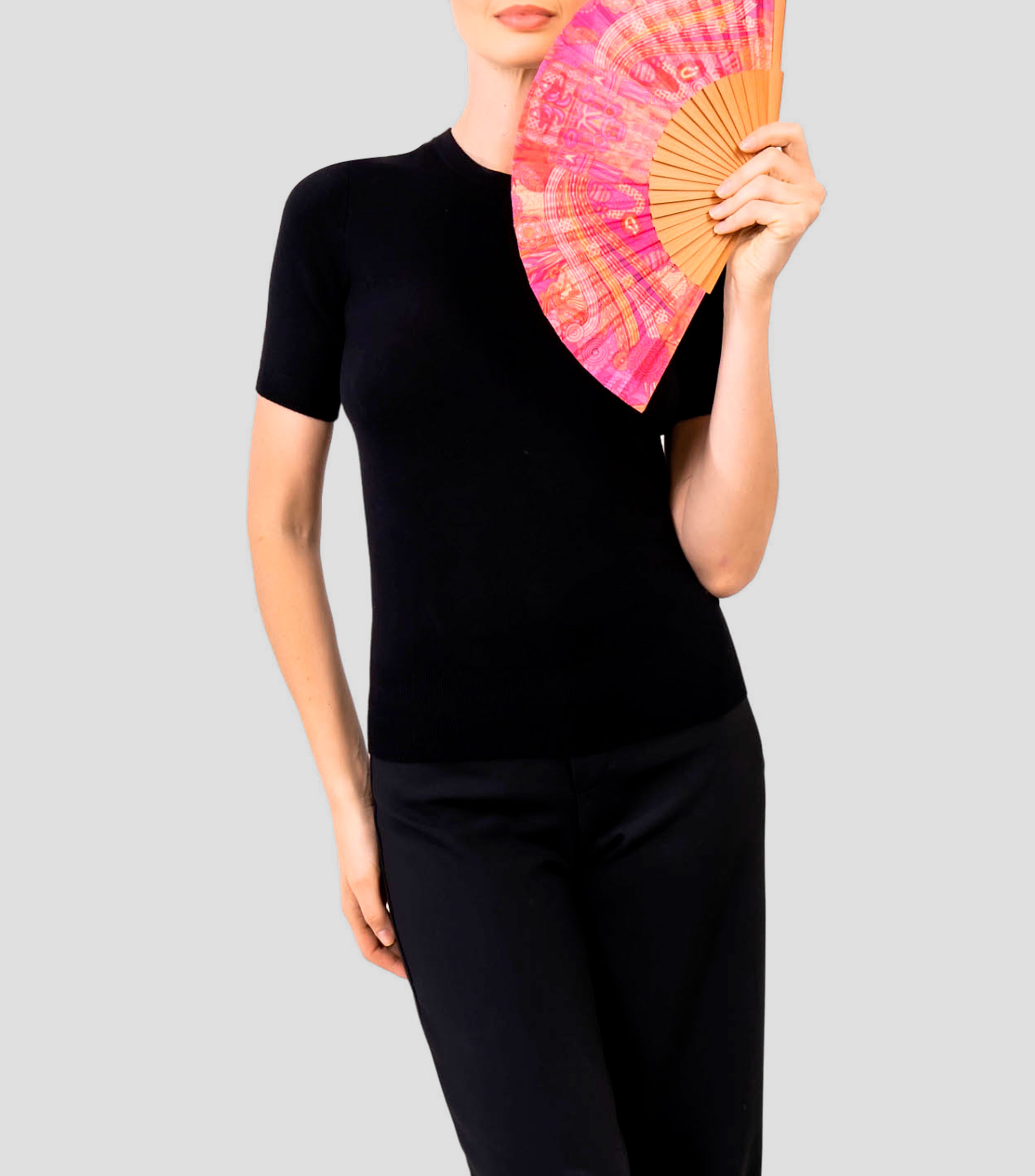 Abanico Coatlicue púrpura, rojo Mujer