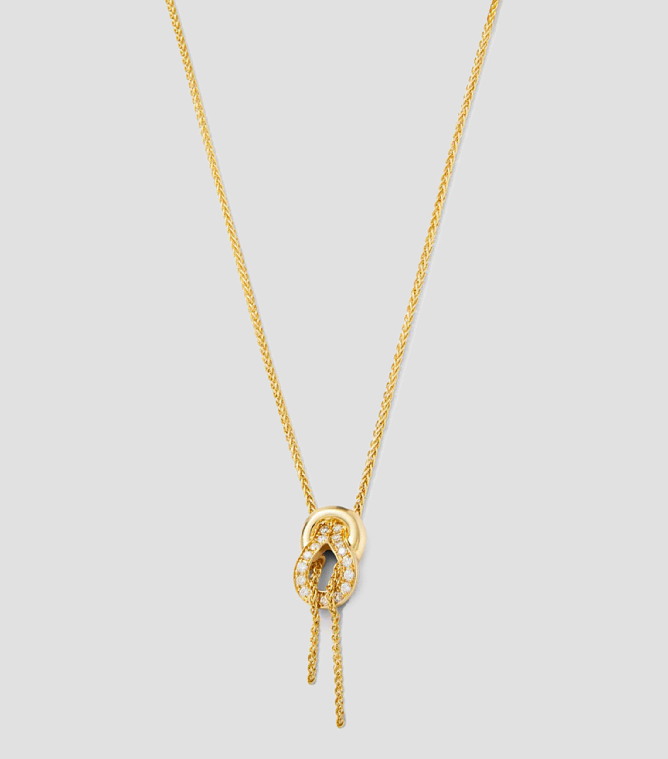 Collar oro amarillo de 18 kilates dije de nudo Mujer