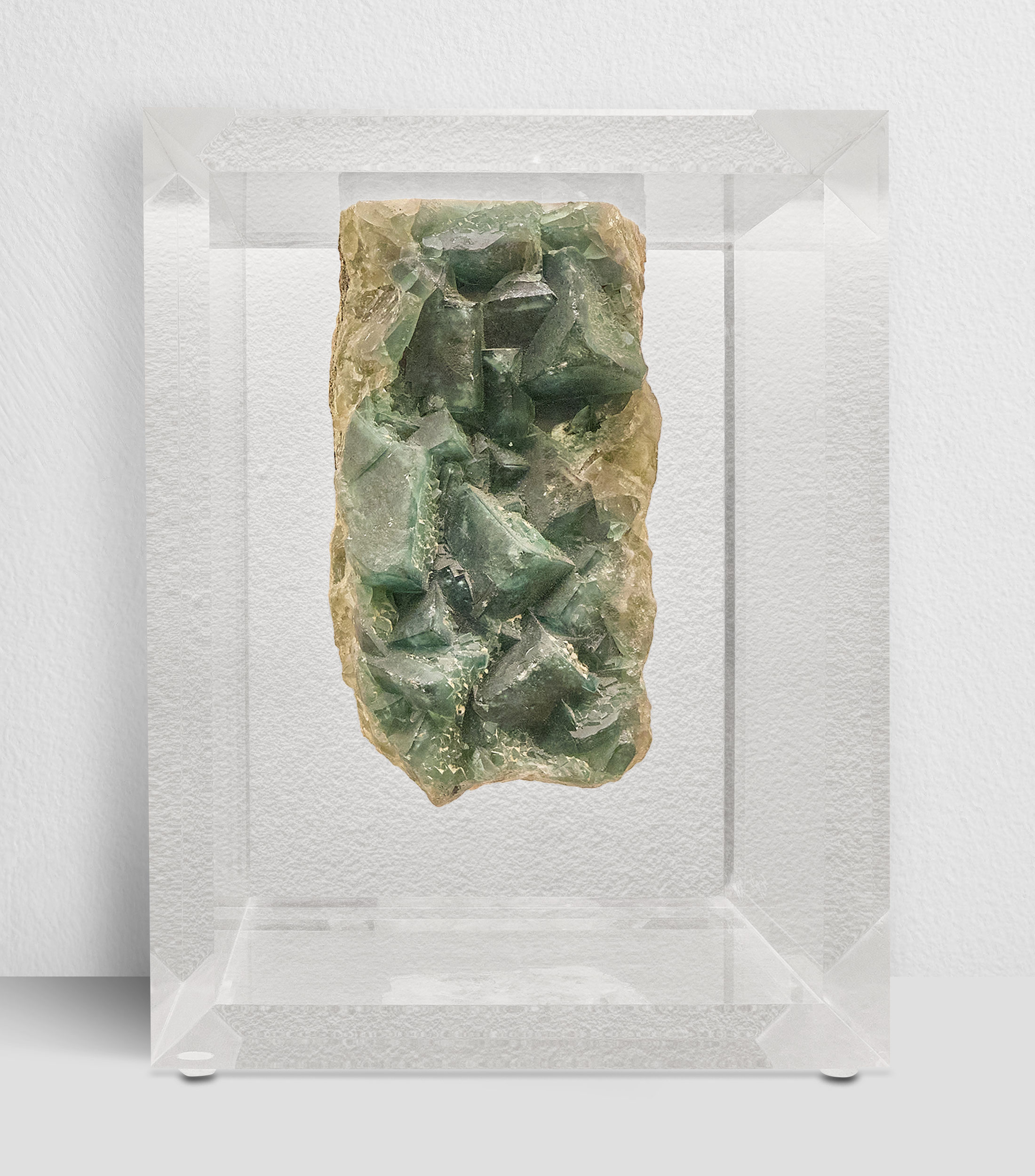 Figura decorativa Rock in a box Jaspe verde en acrílico