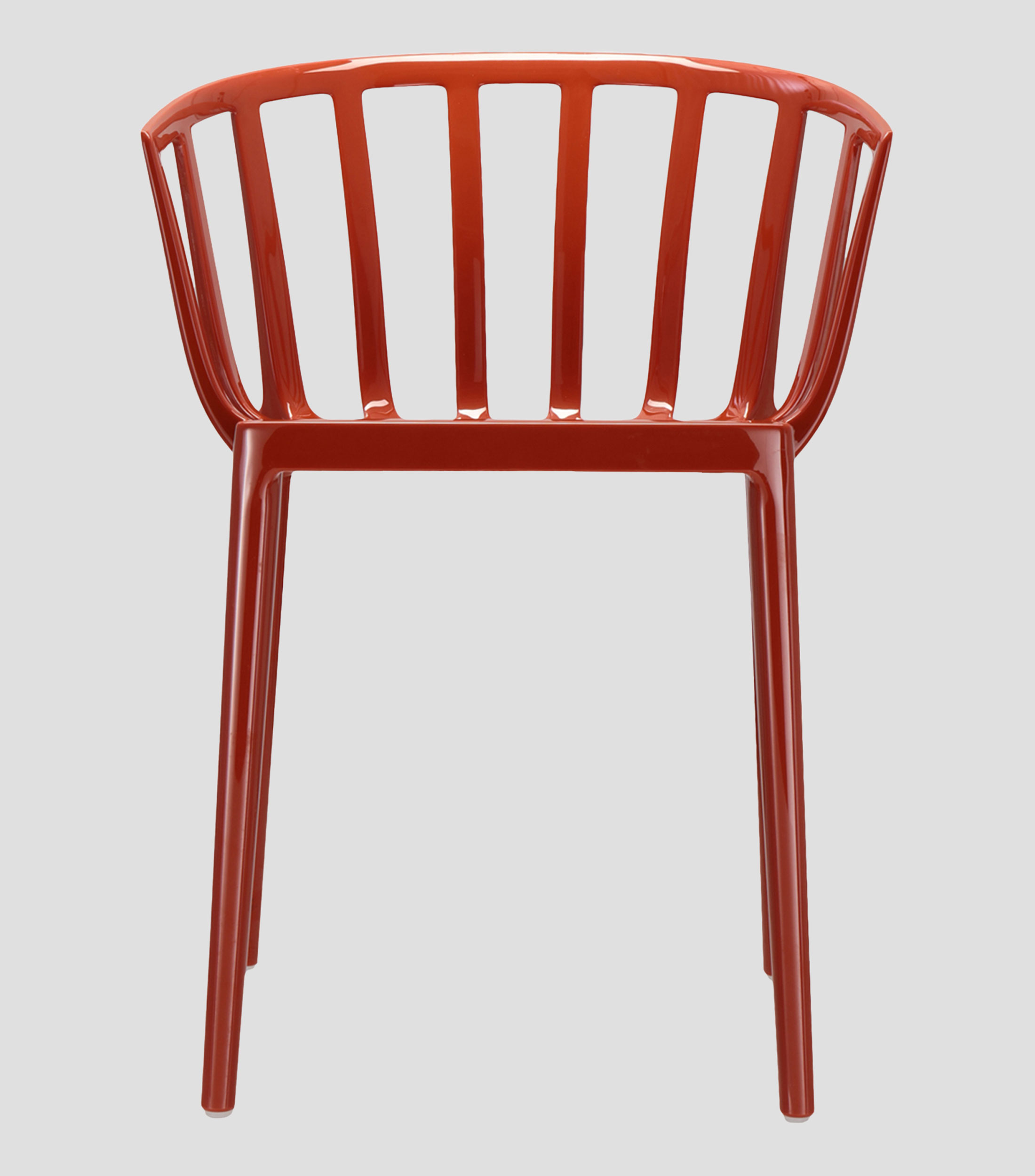 Silla de comedor Venice en policarbonato rojo ladrillo