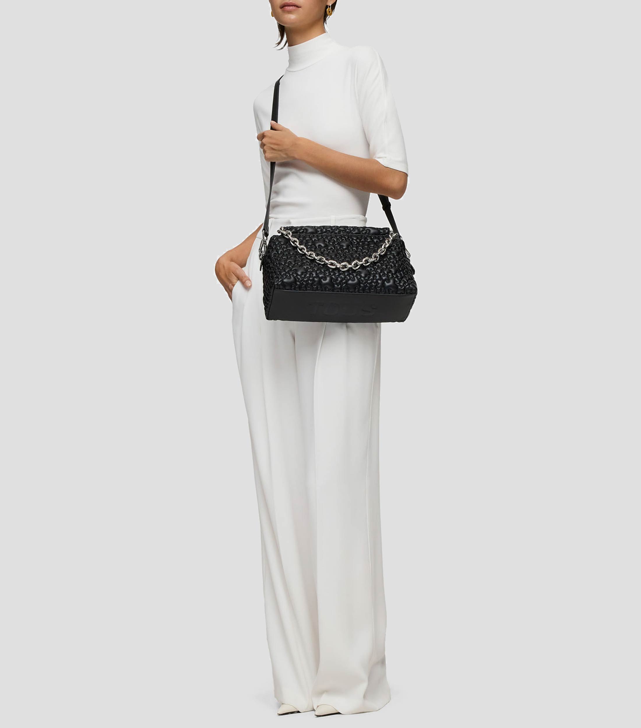 Bolsa shoulder Bowling negro monogram Mujer