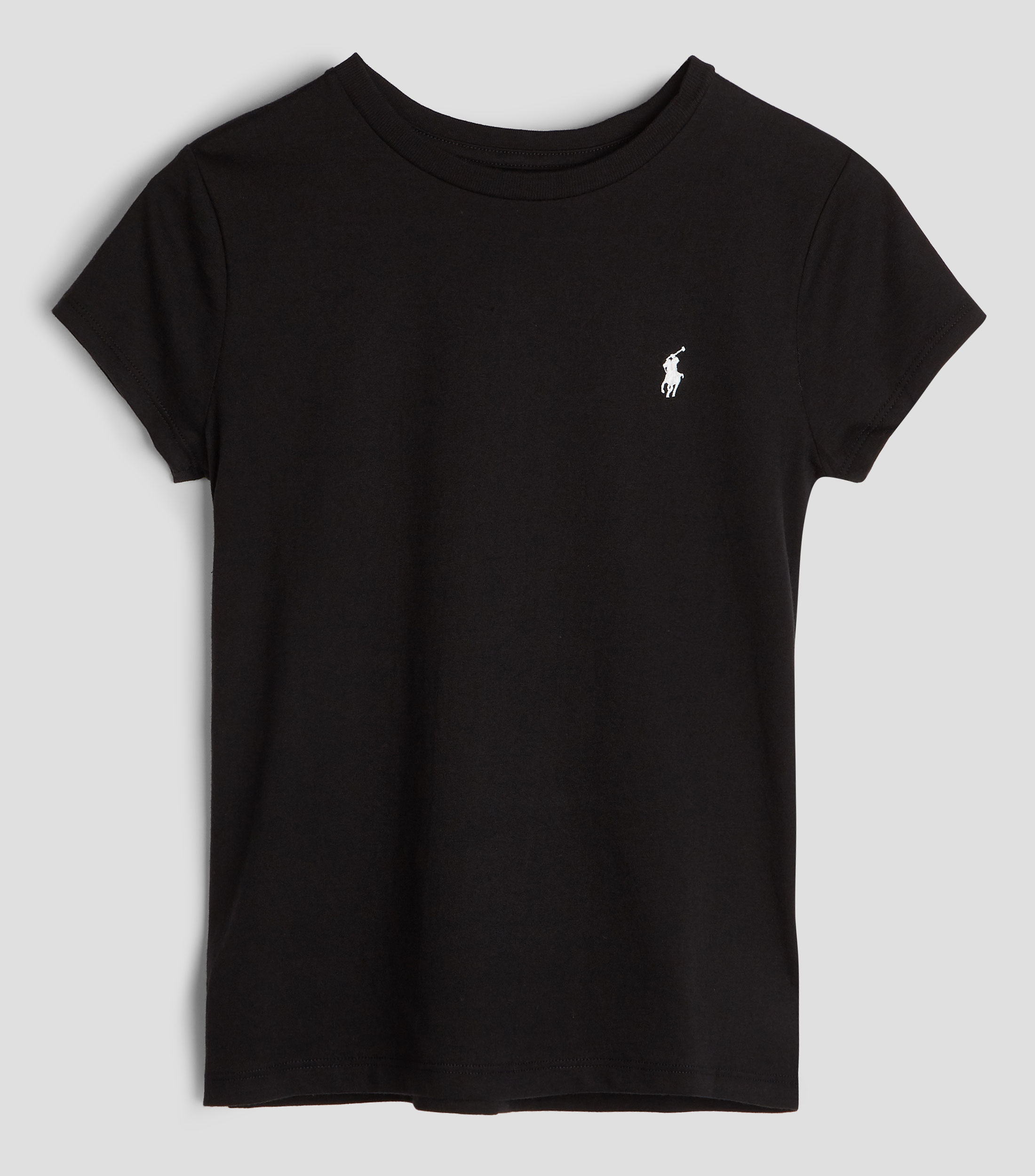 Playera de cuello redondo con manga corta lisa Niña