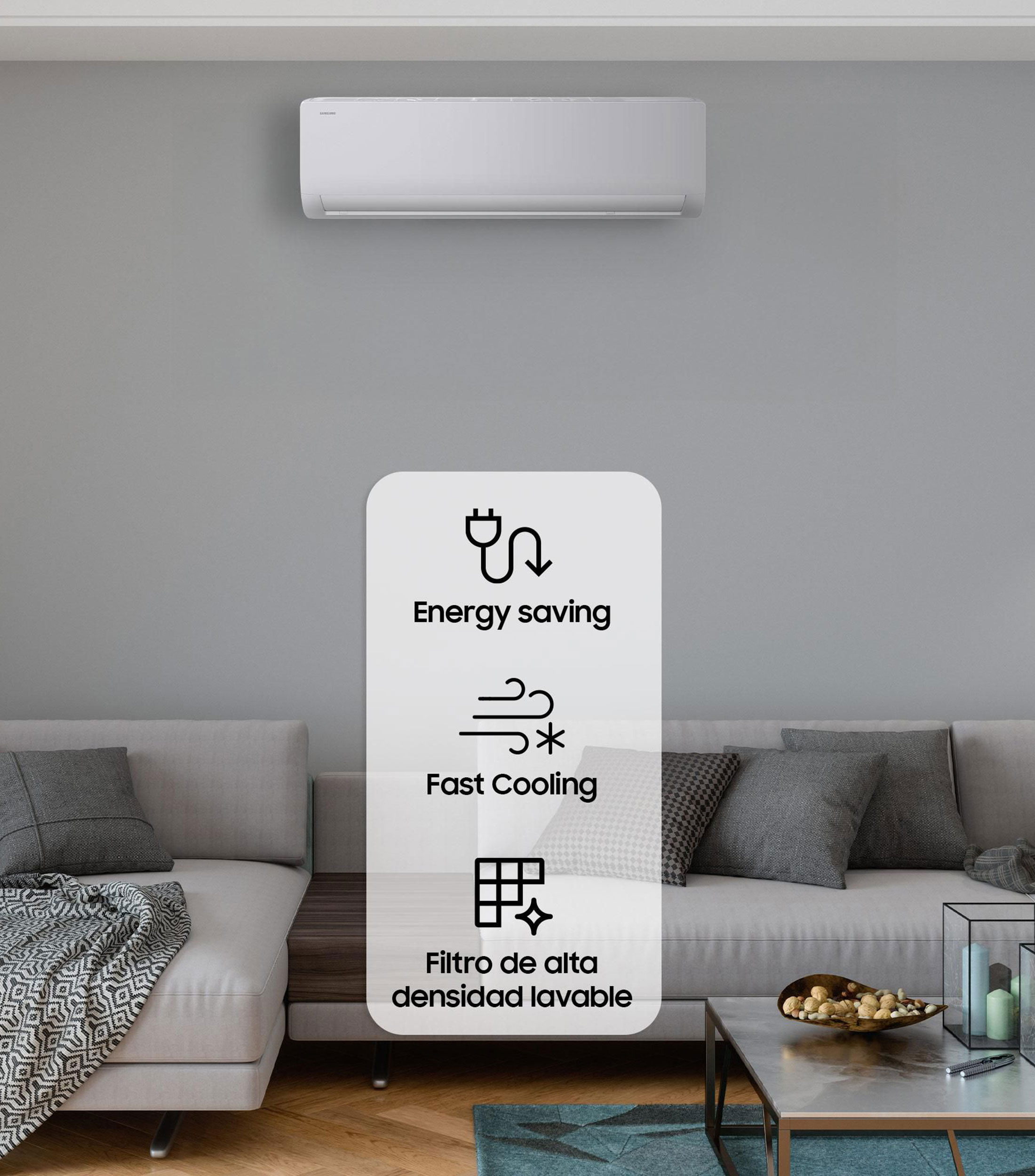 Aire acondicionado Minisplit Inverter 21,000 BTU's, 2 Toneladas 220V Frío/Caliente