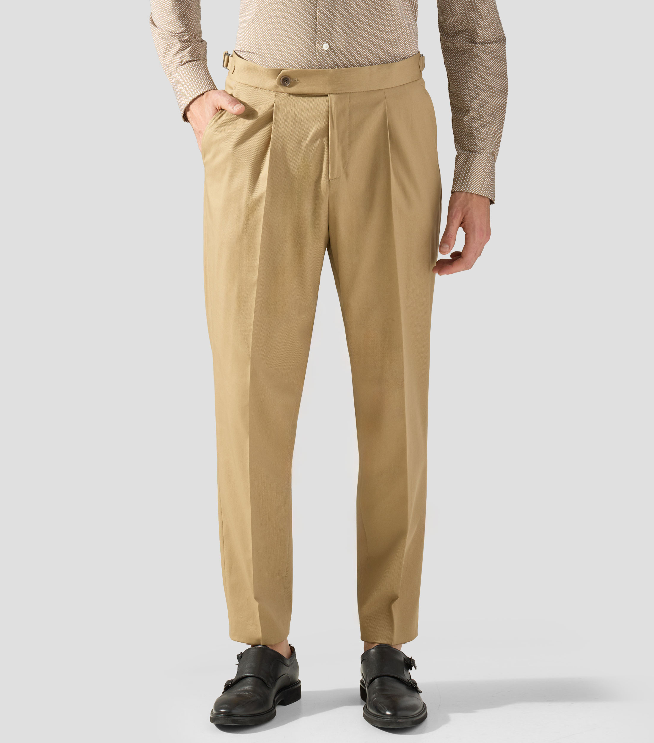 Pantalón tapered de algodón elástico Hombre