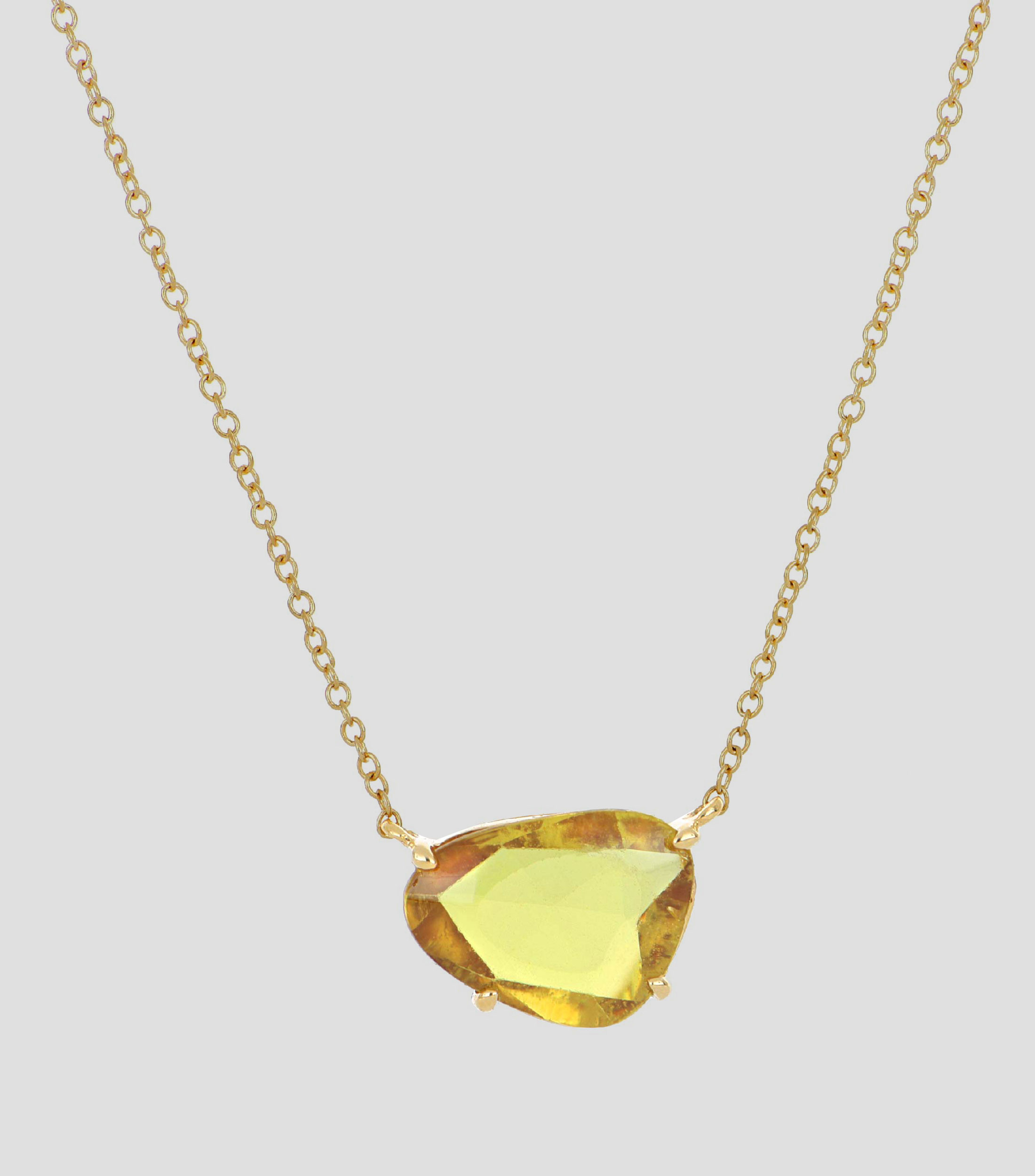 Gargantilla en oro amarillo 18 Kilates con zafiro y ambar Mujer