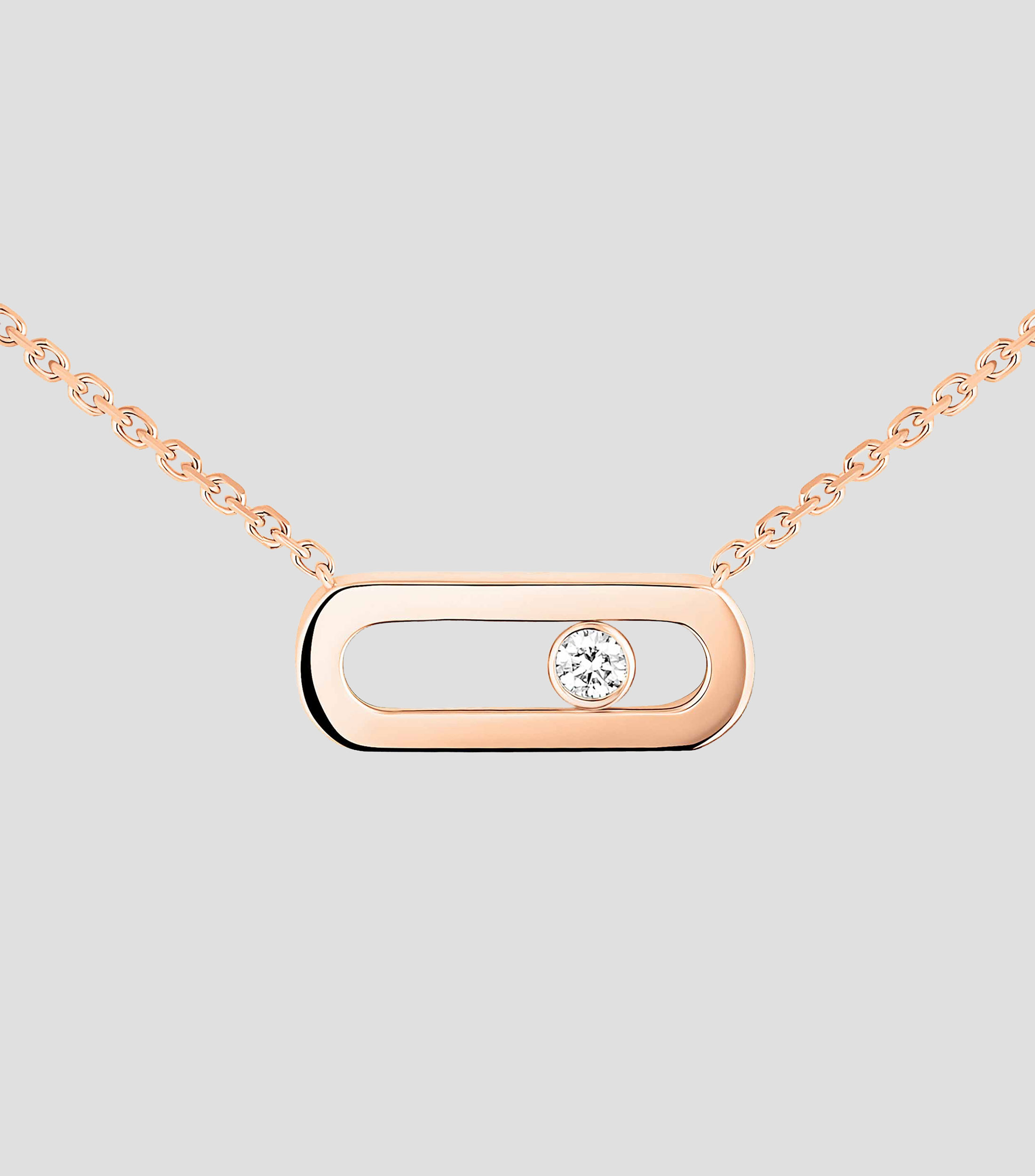Collar en oro rosa de 18 kilates con diamante Move Uno Mujer