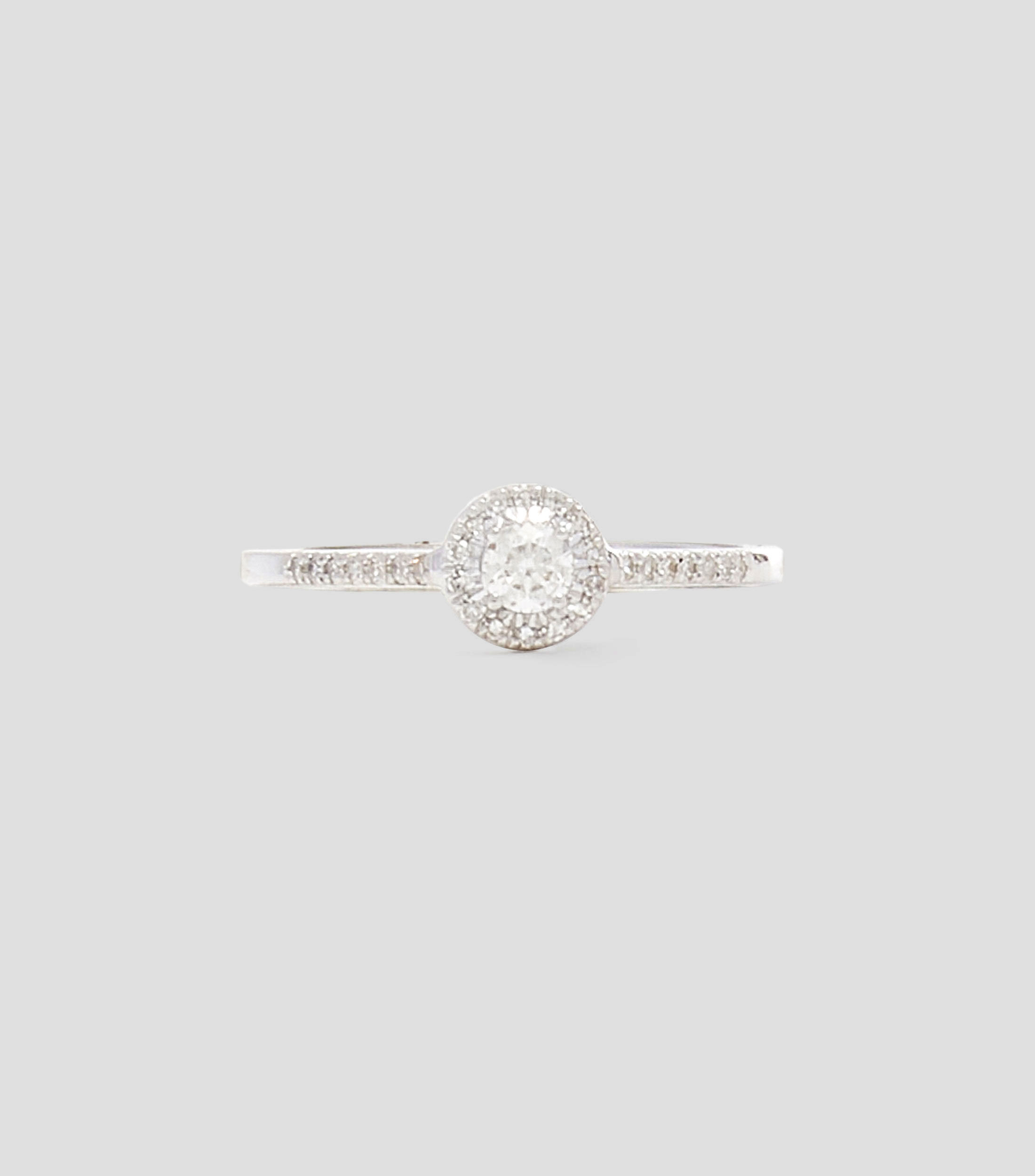Anillo en oro blanco 14 Kts con brillantes Mujer