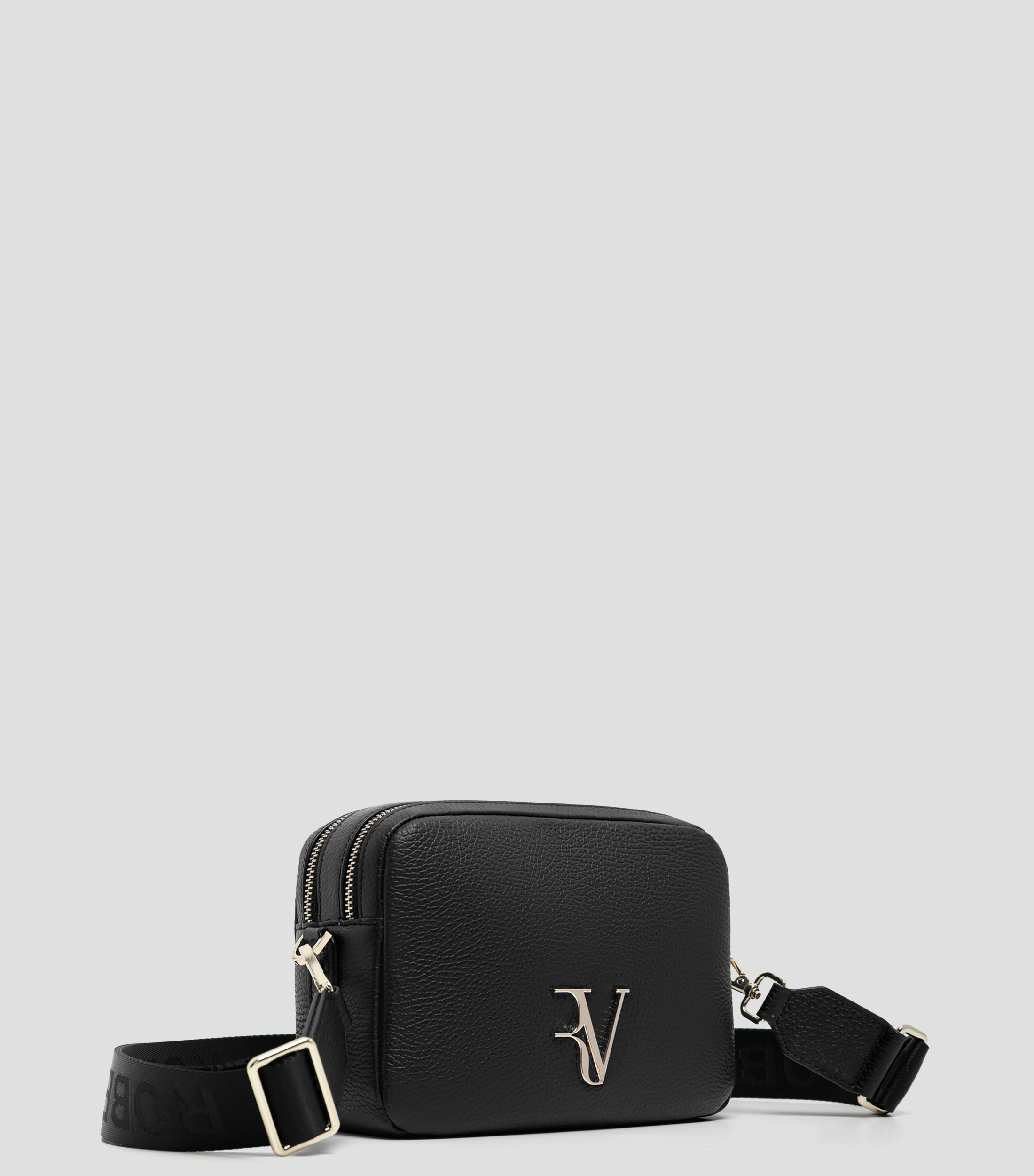Bolsa crossbody lisa con detalle texturizado Mujer
