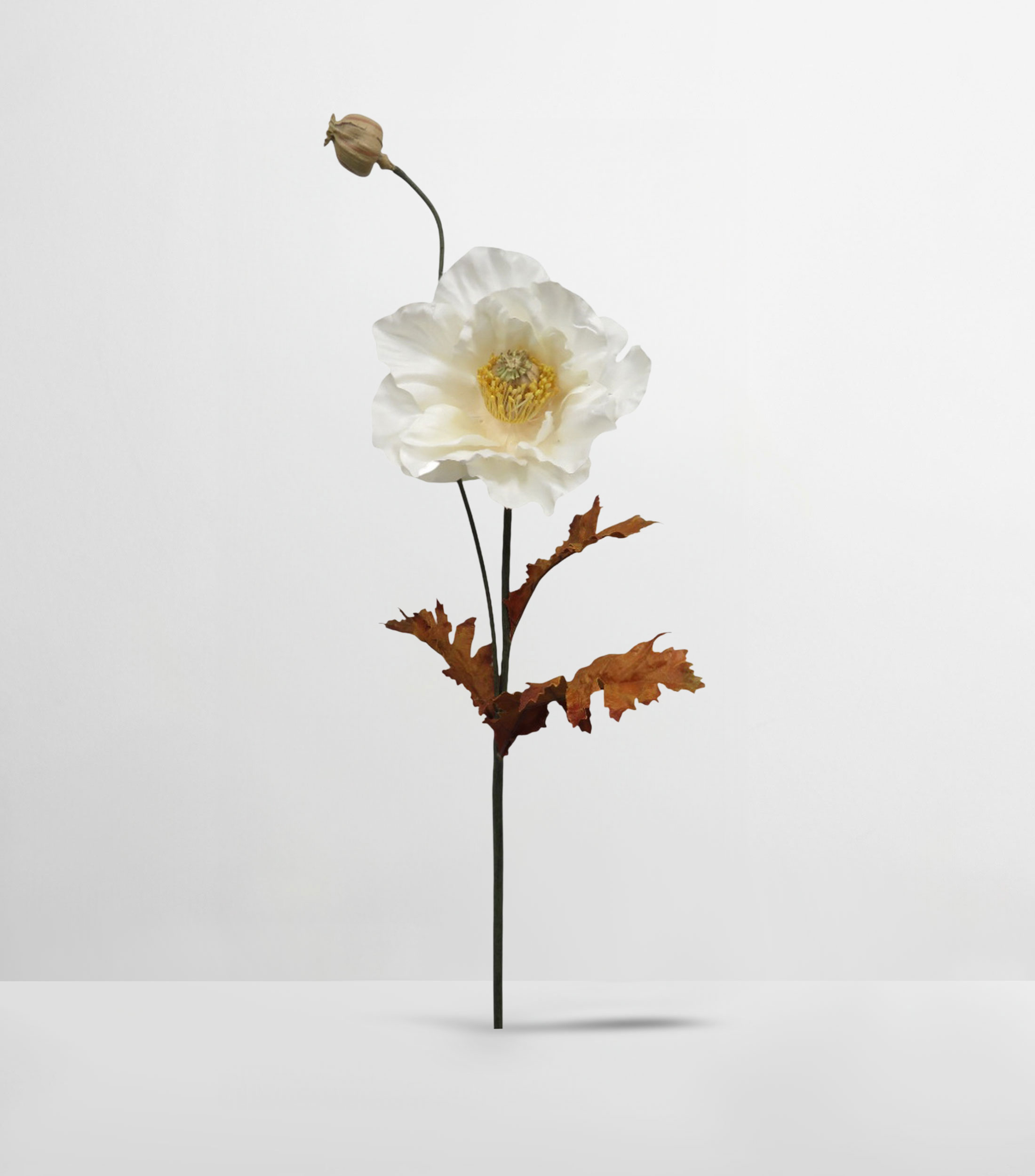 Flor Artificial Decorativa Amapola Ivory