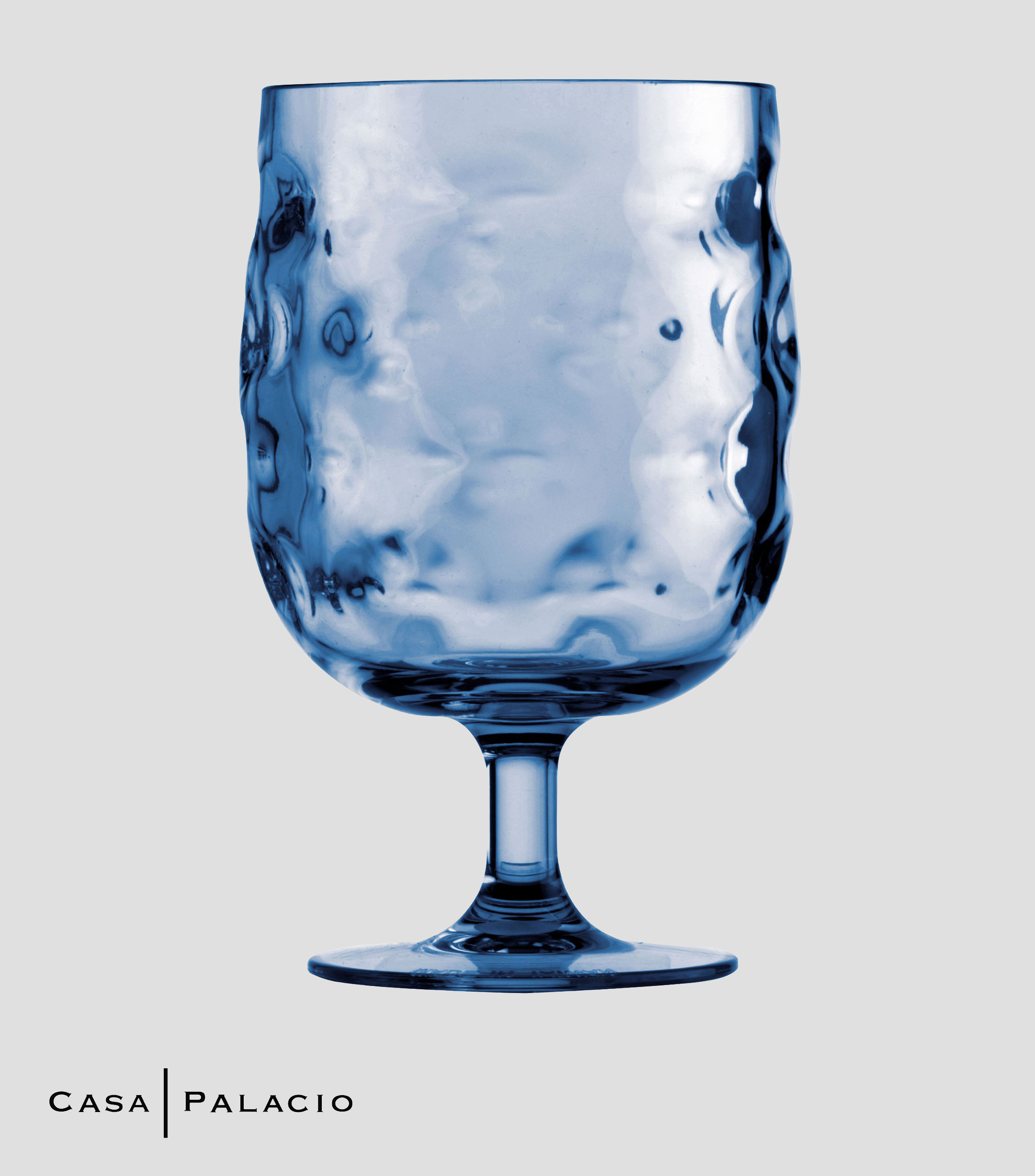 Set de 6 copas de vino tinto Moon azul