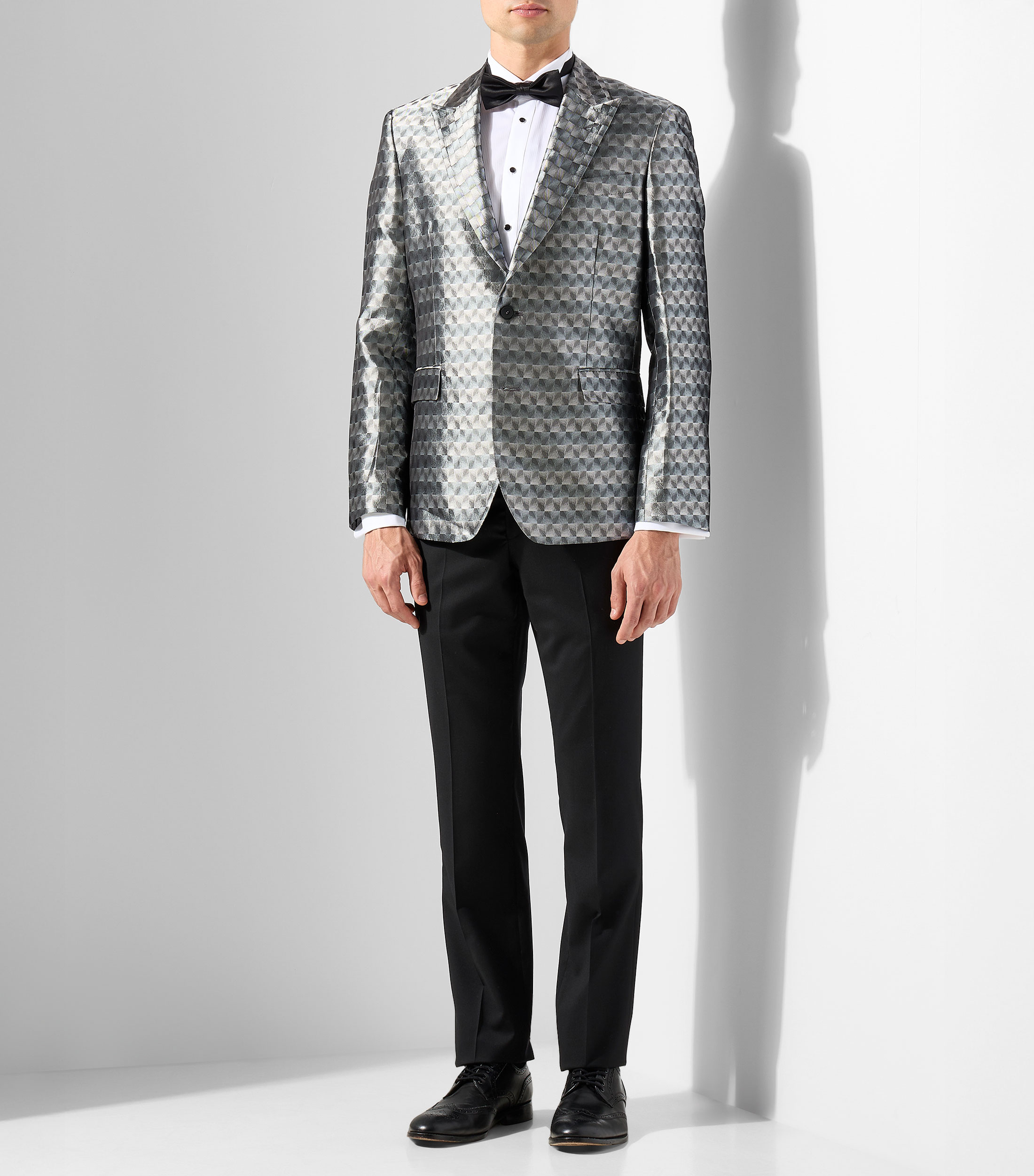 Camisa smoking con líneas manga larga Hombre