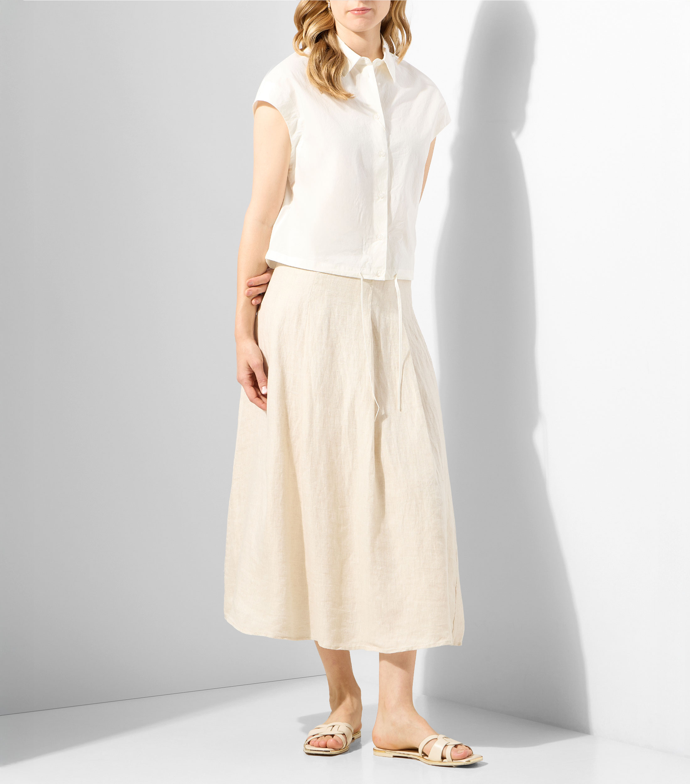 Blusa lisa manga corta Mujer