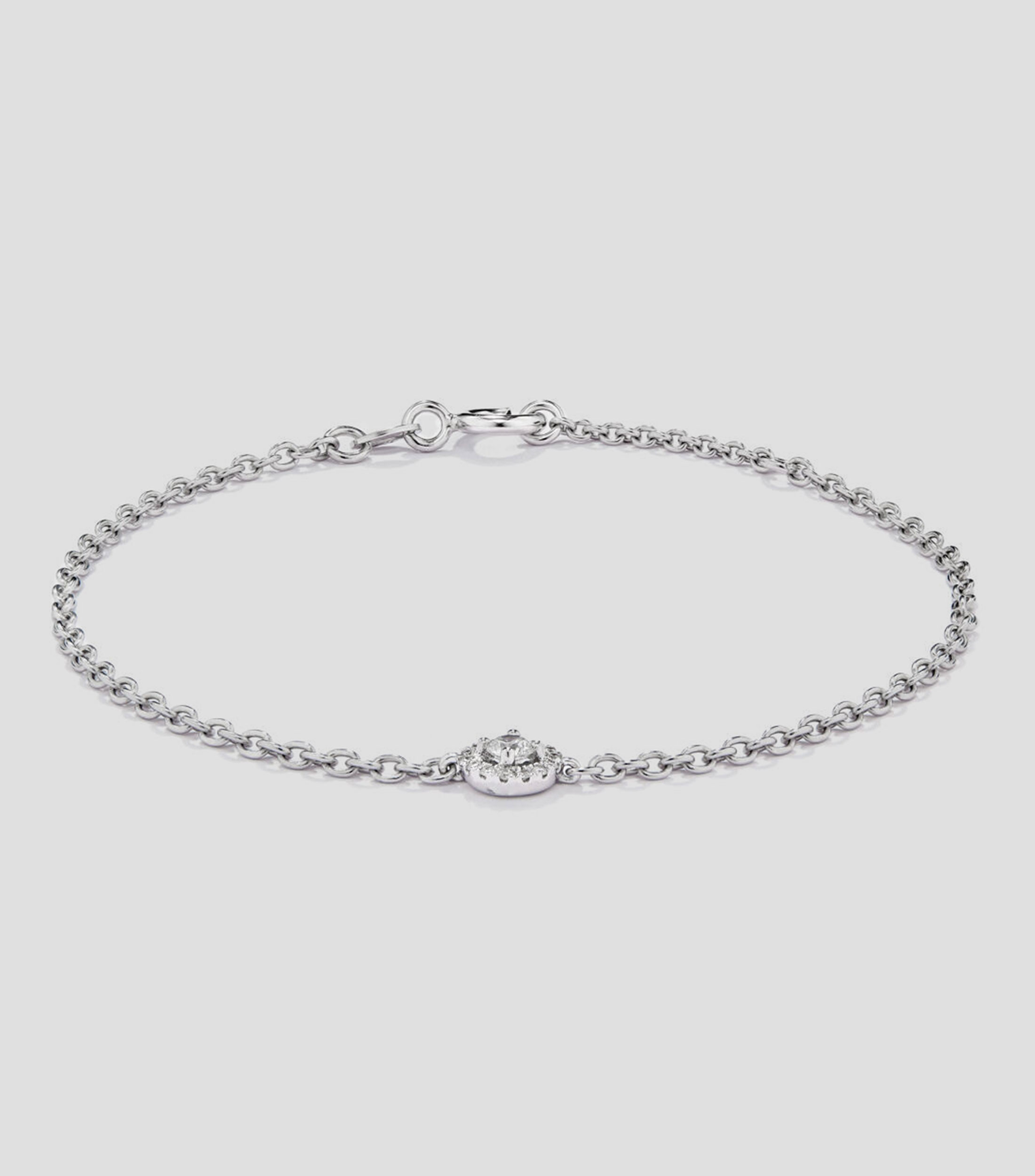 Pulsera en oro blanco de 18 kilates con diamantes Mujer