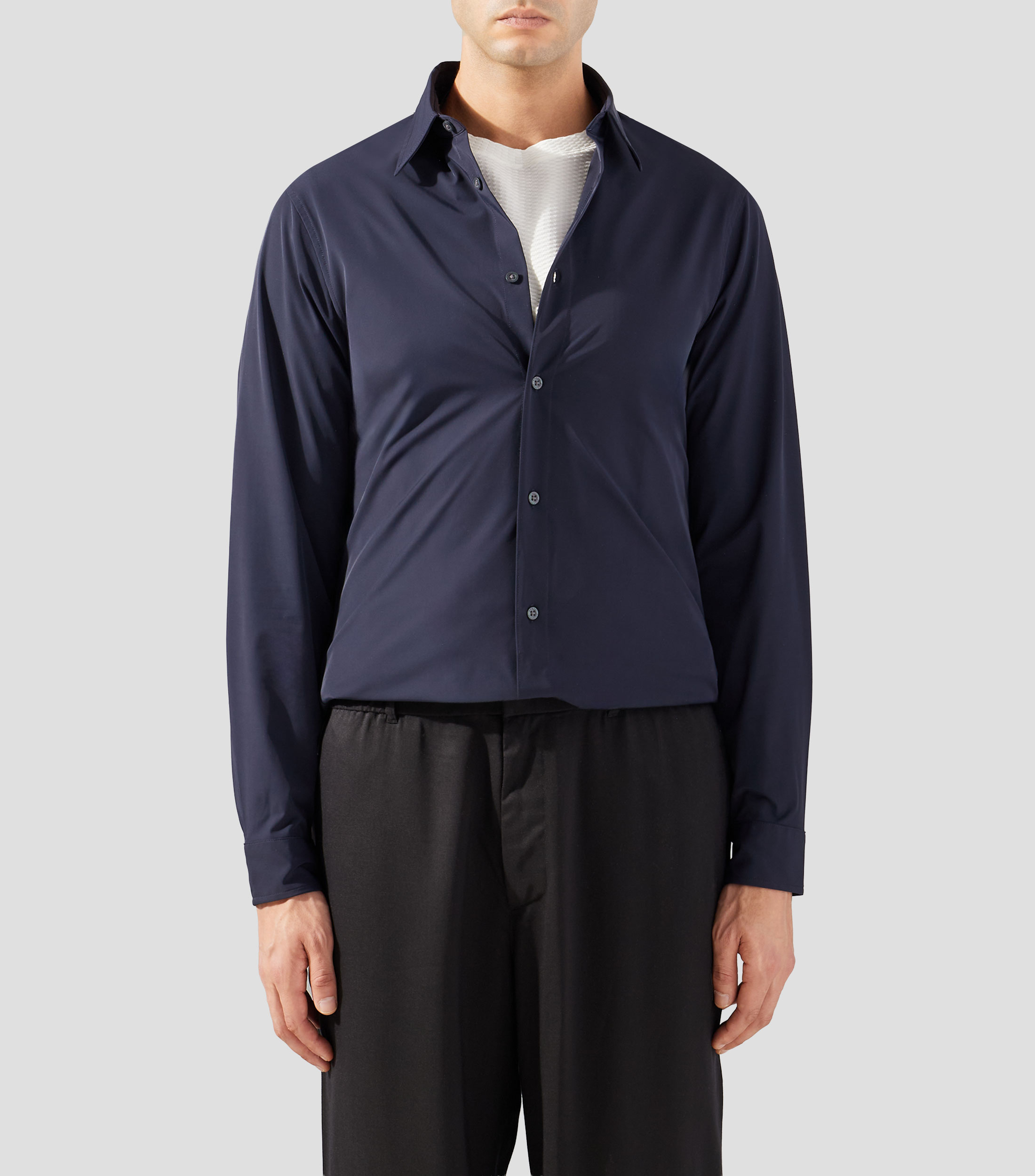 Camisa lisa manga larga Hombre