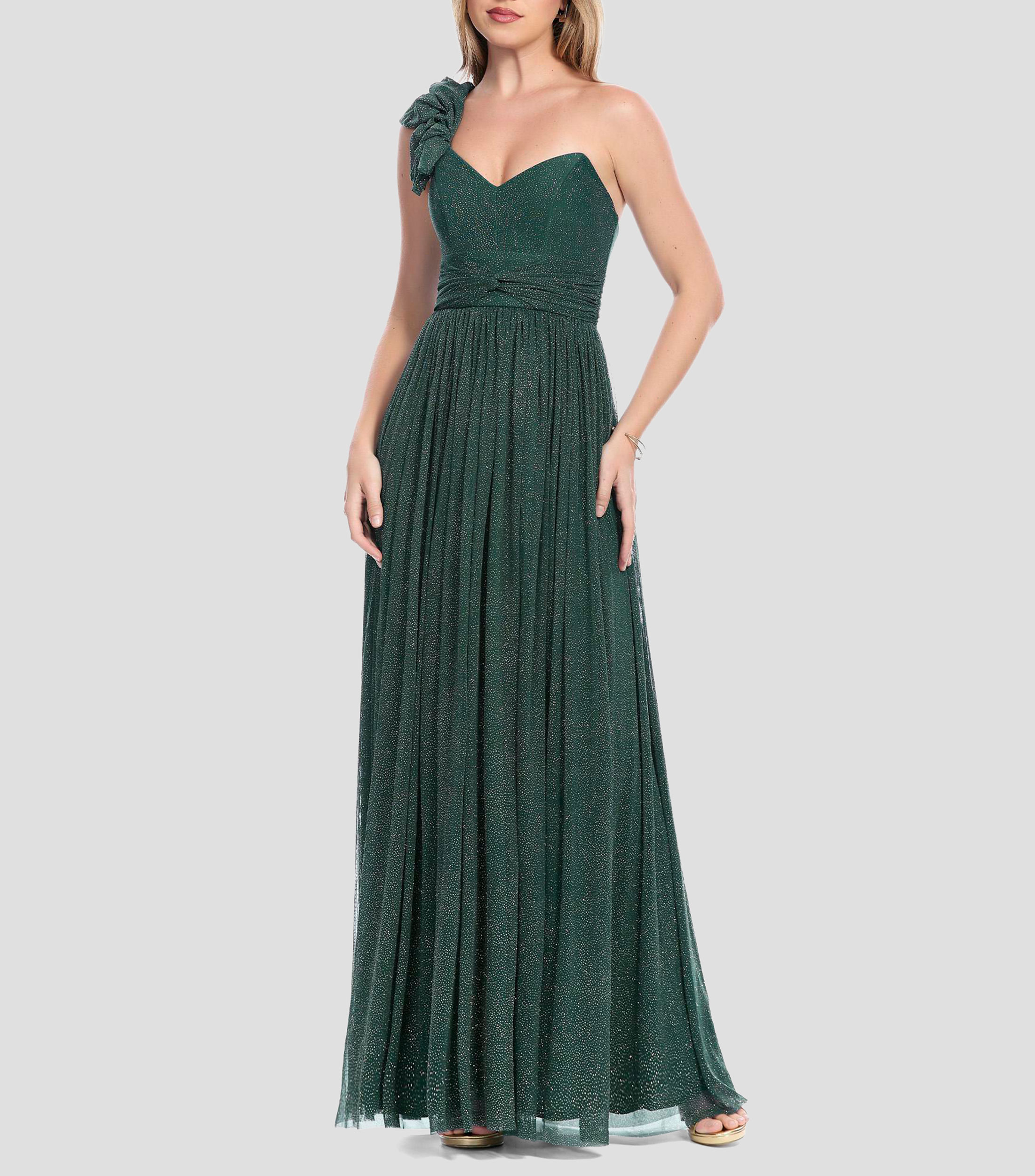 Vestido de fiesta largo liso Mujer