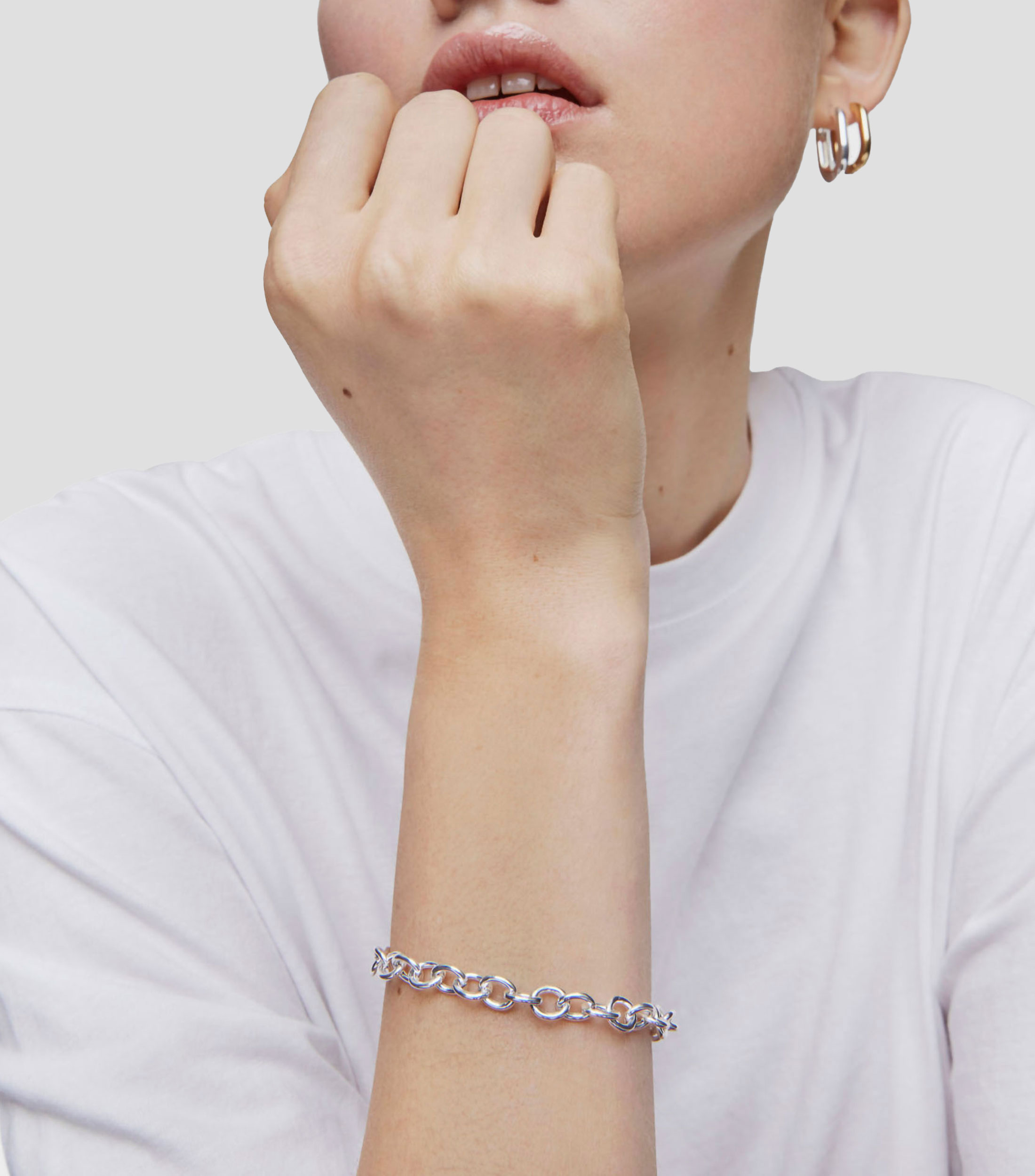 Pulsera en Plata .925 con Anillas entrelazadas Mujer