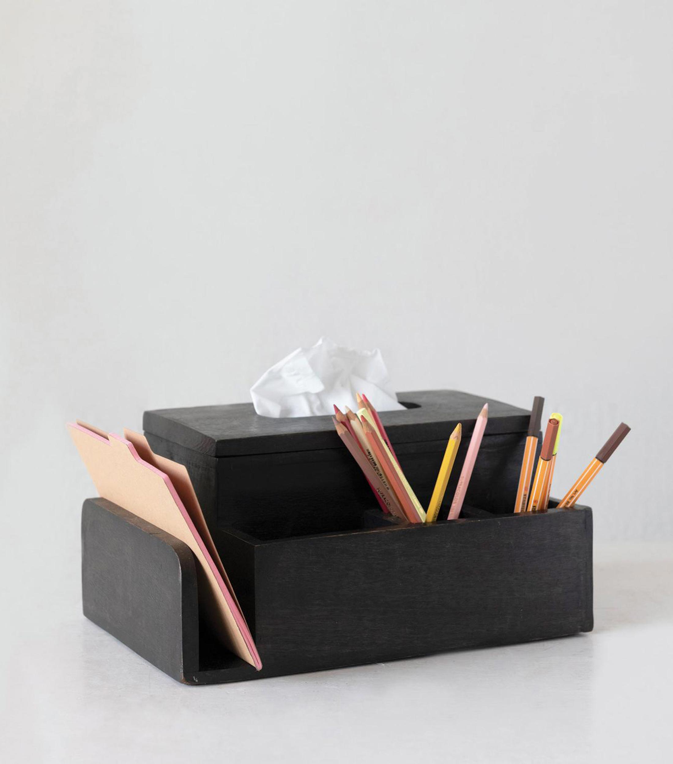 Caja Decorativa para Pañuelos en Madera