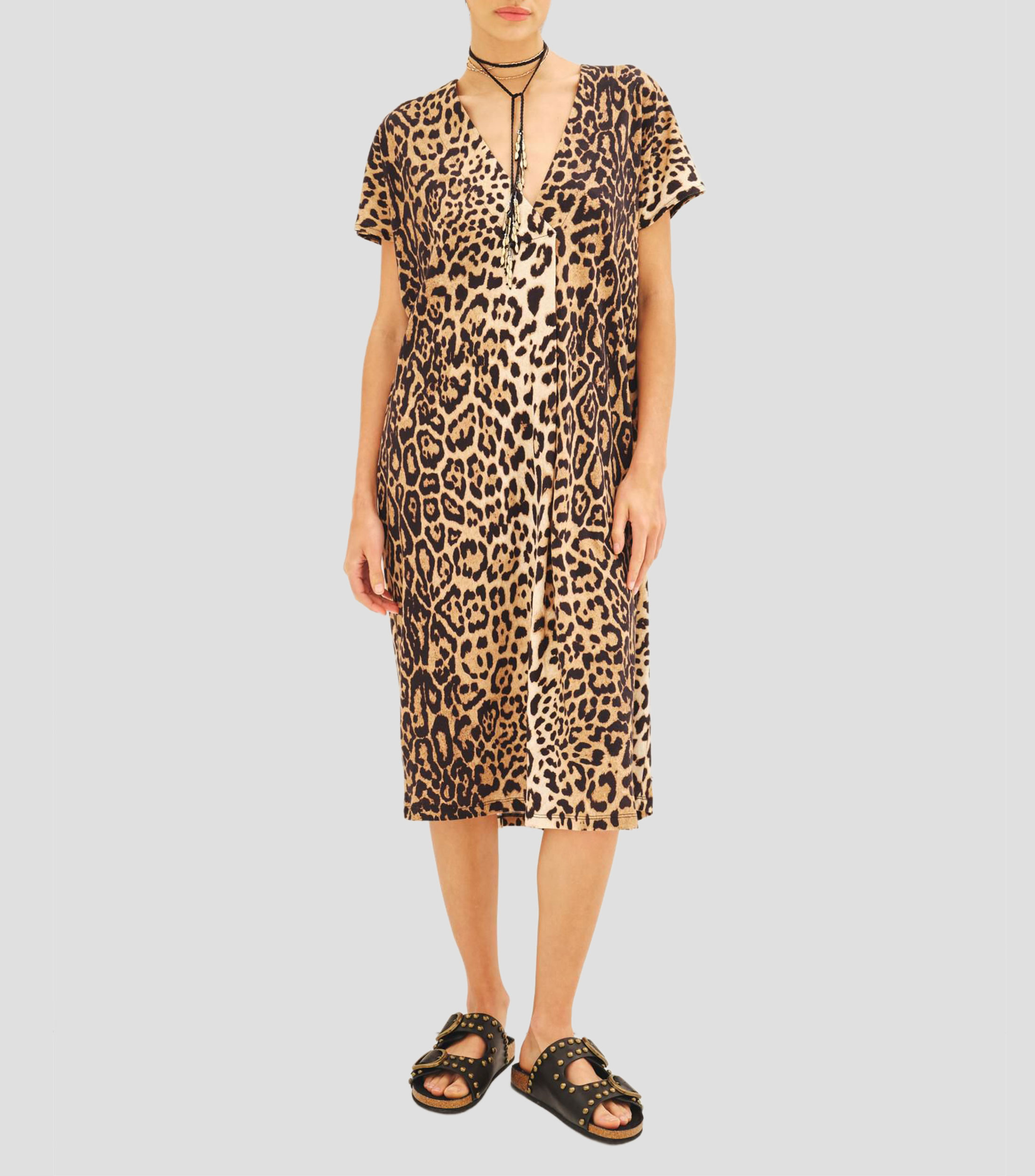 Vestido midi estampado Mujer