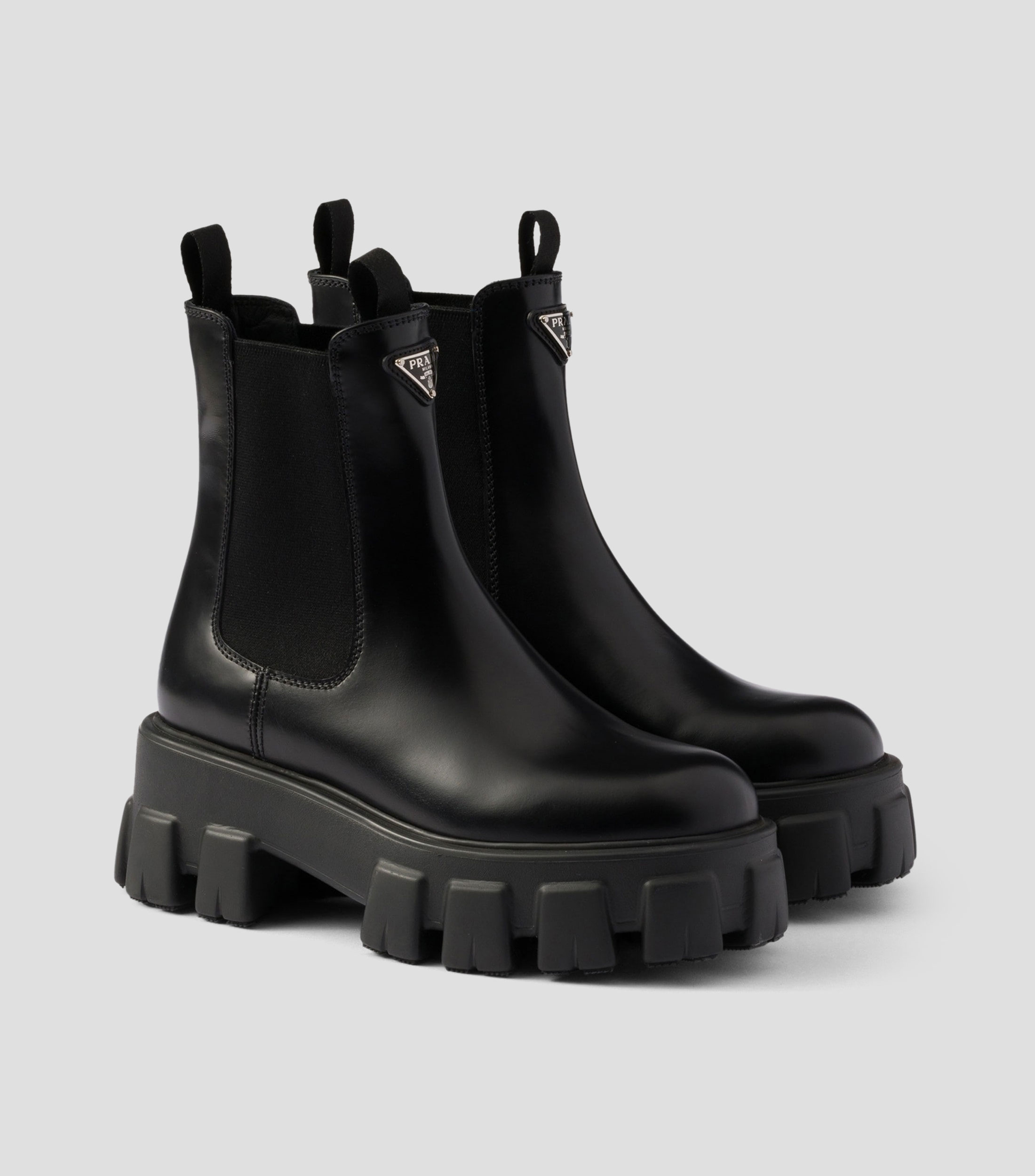 Botas Chelsea cortas en piel Monolith con tacón medio y ancho Mujer
