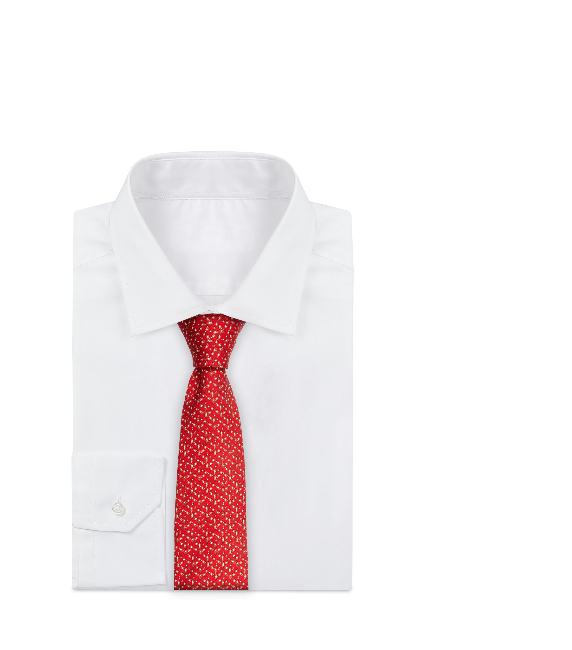 Corbata ancha de seda roja con nopales