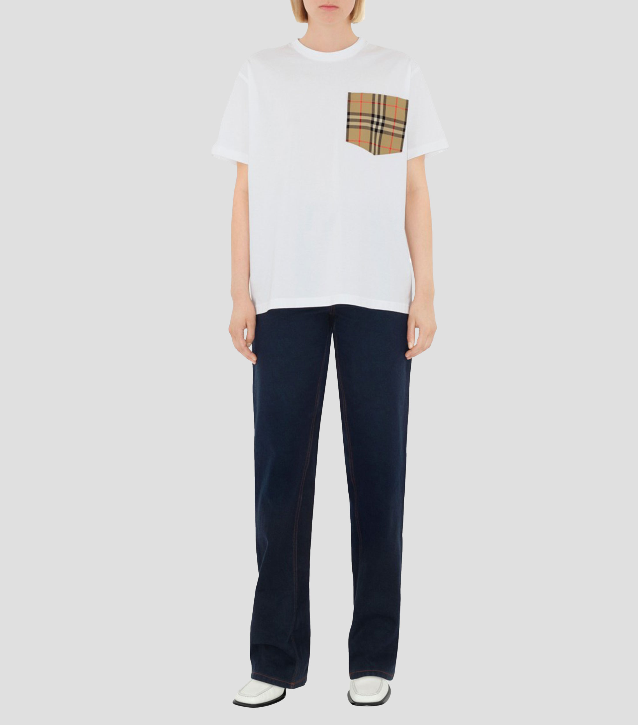 Playera cuello redondo manga corta lisa Mujer