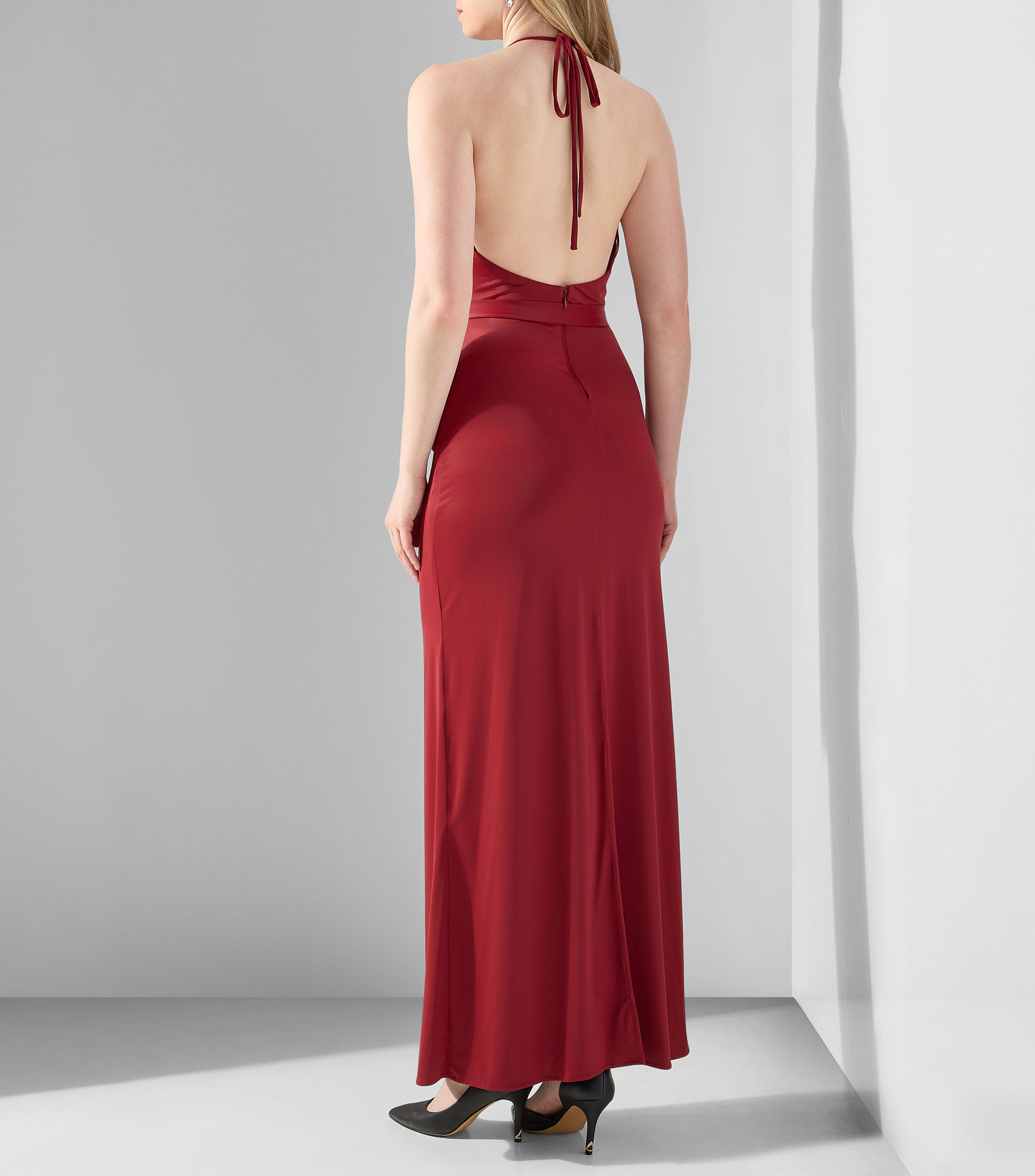 Vestido de fiesta maxi liso Mujer
