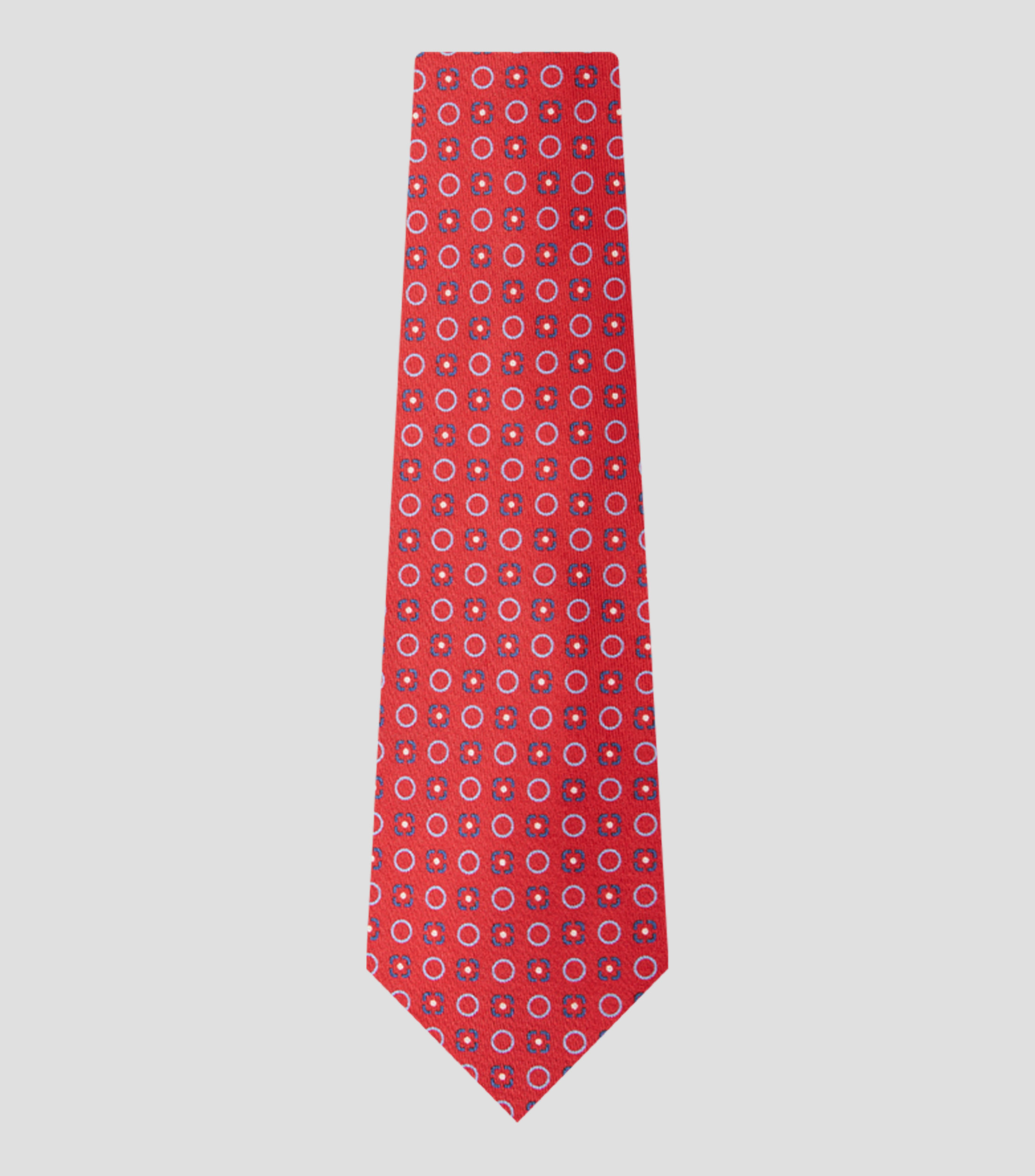 Corbata ancha en seda rojo estampada