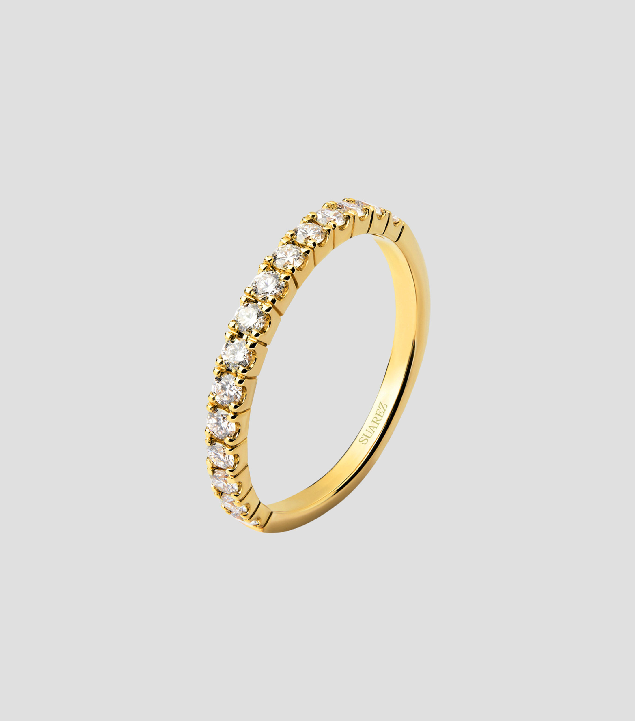 Anillo en oro amarillo de 18 kilates con diamantes Mujer