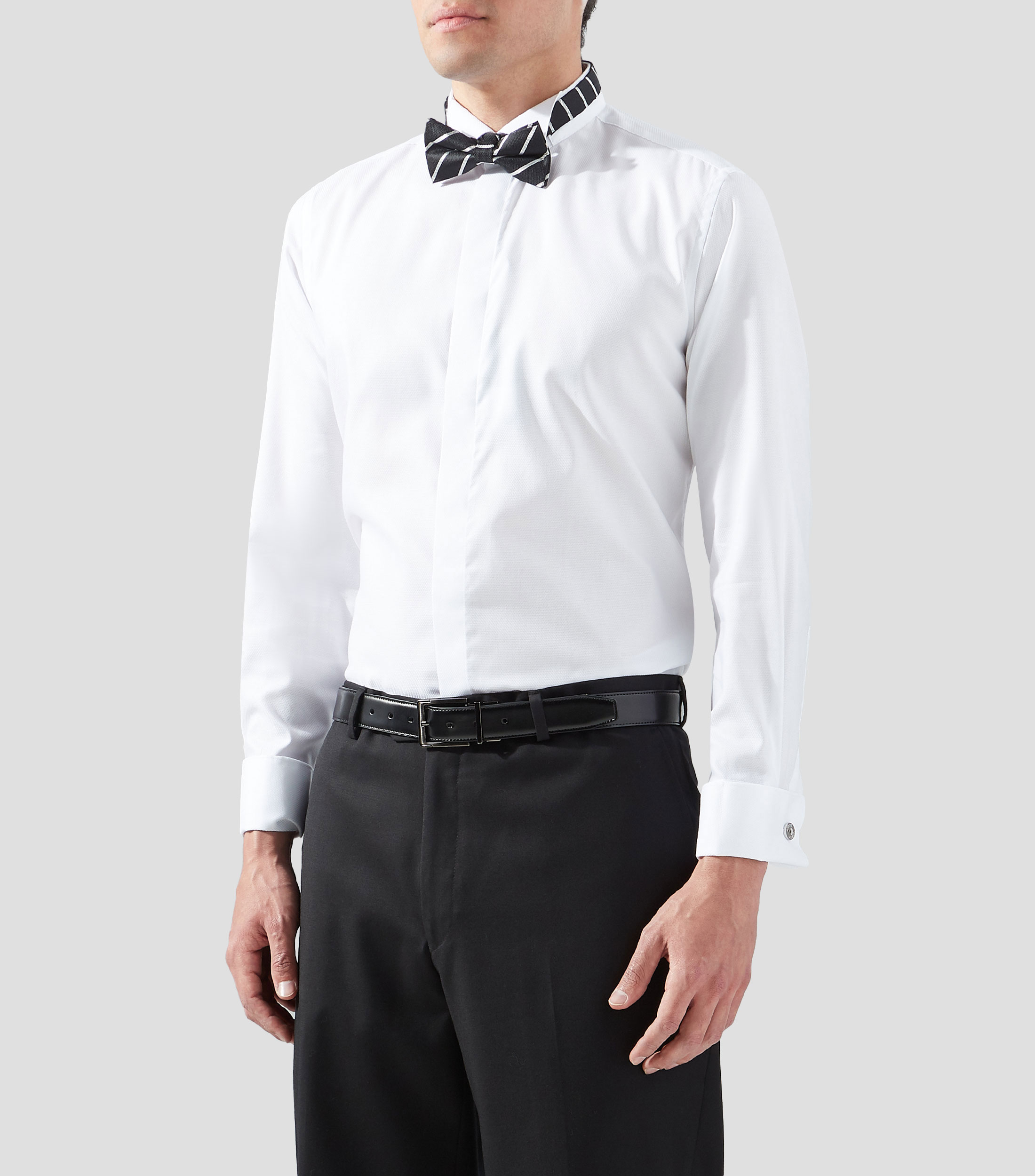 Camisa de vestir con microdisenos manga larga Hombre