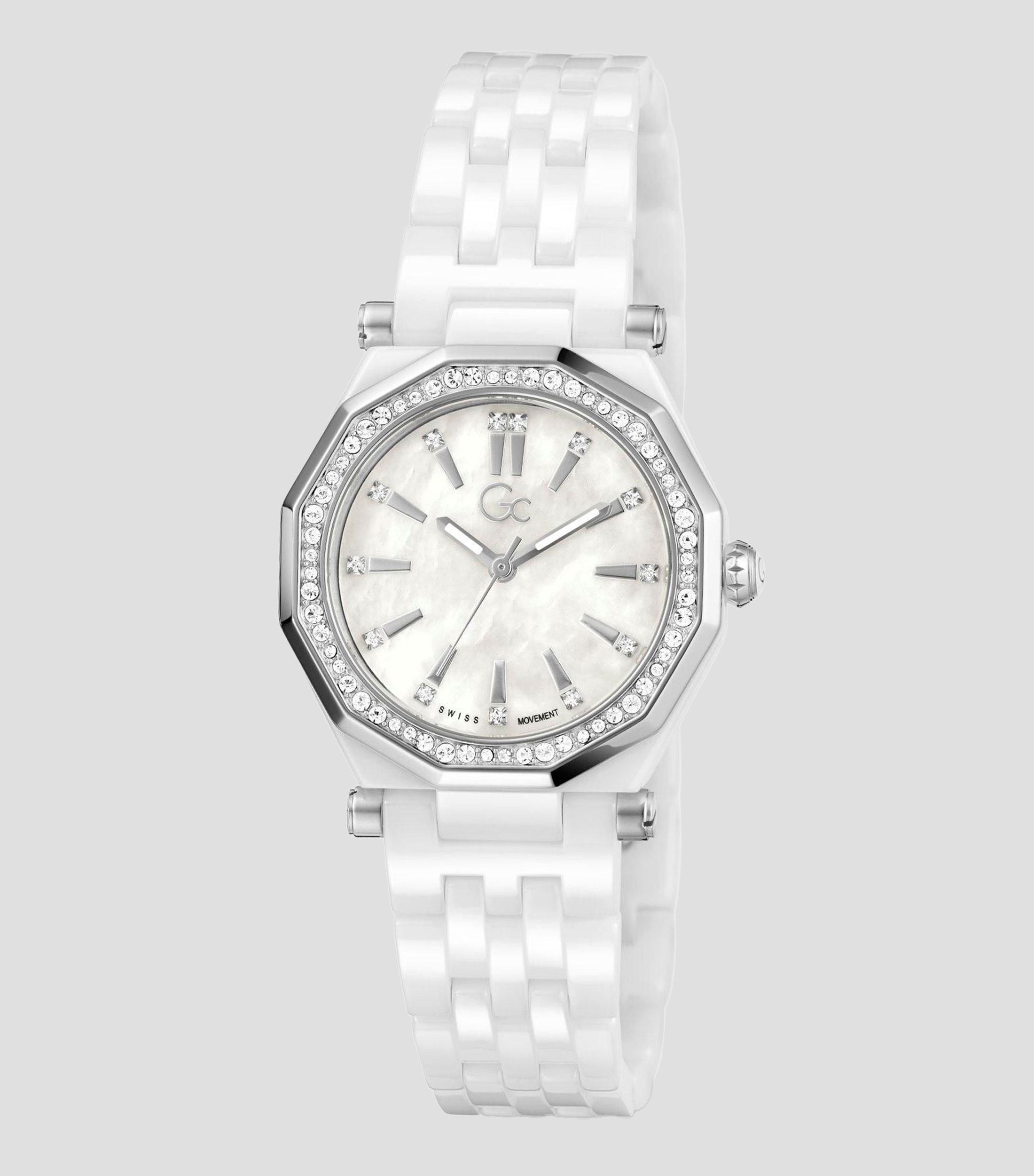 Reloj para Mujer GC Gleam De Vestir Blanco, Plateado