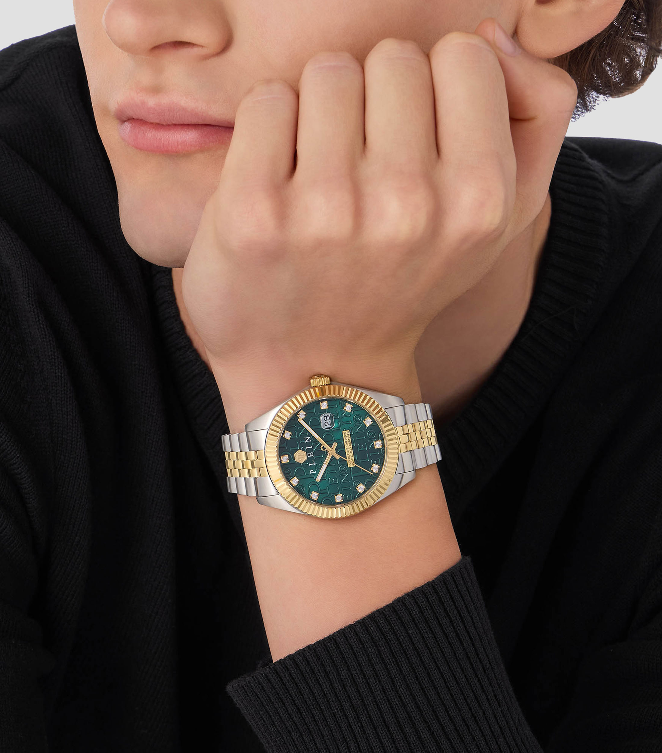 Reloj para Hombre Date Superlative casual plateado, dorado