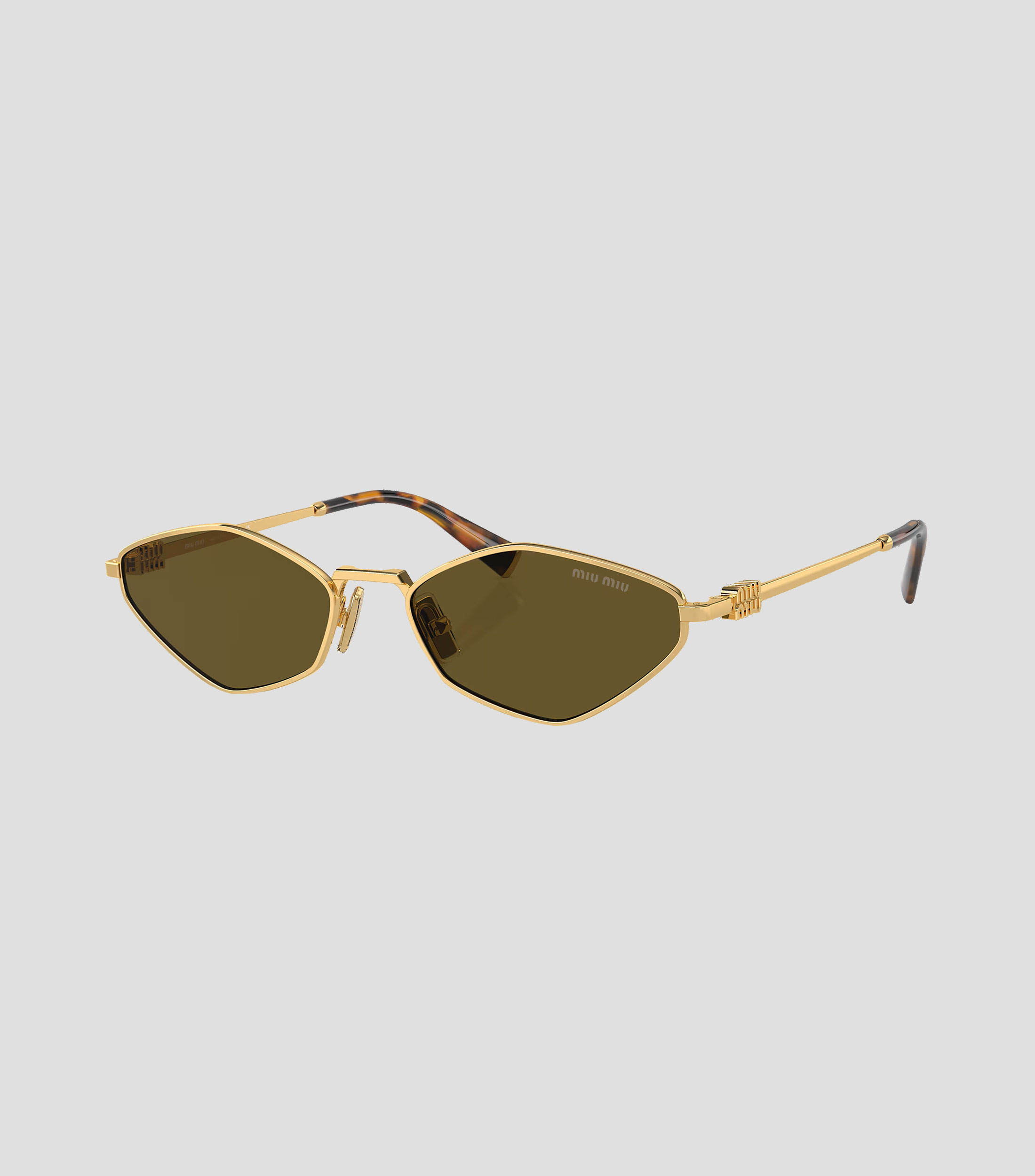Lentes de sol poligonales dorados Mujer