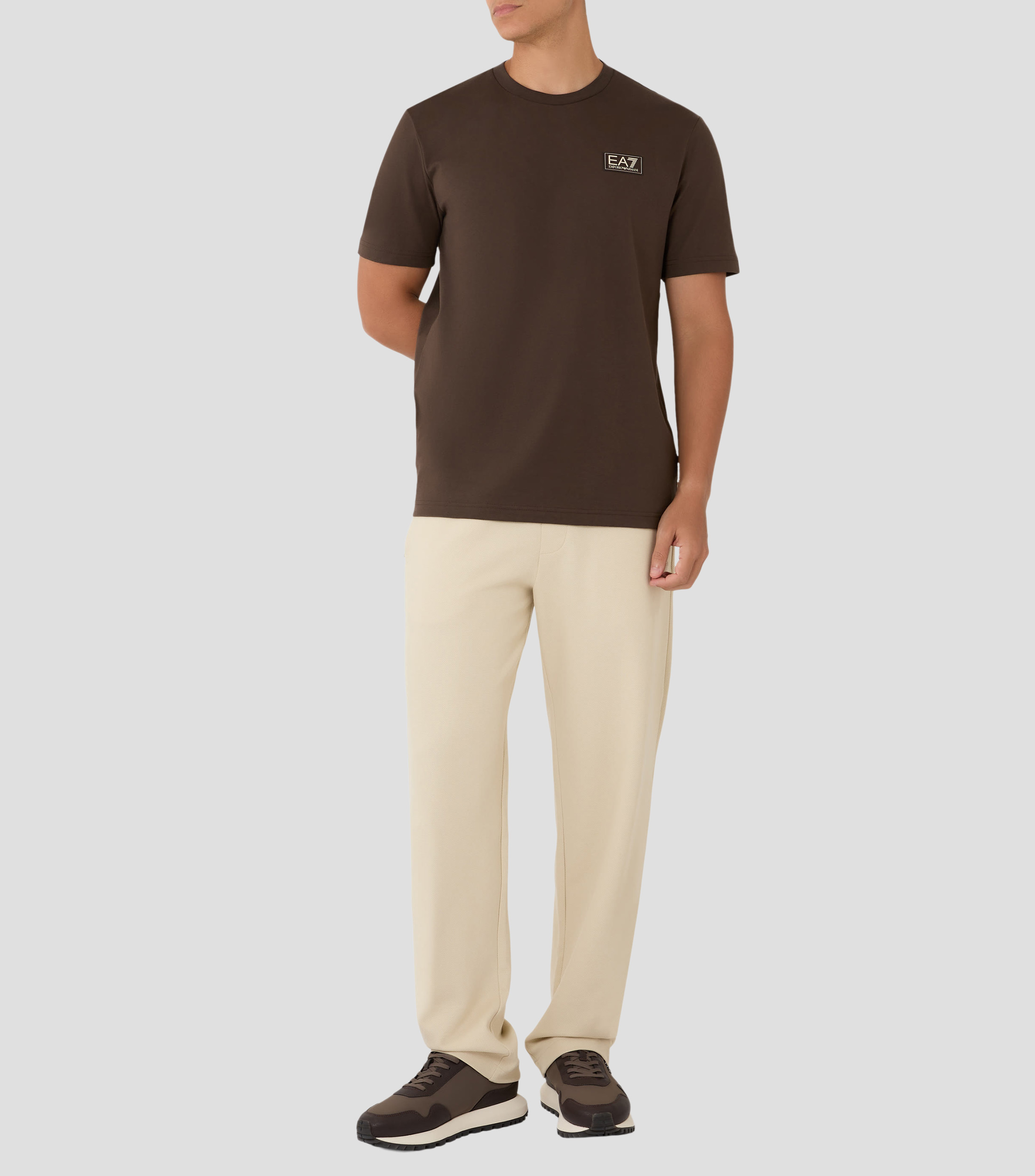 Playera cuello redondo manga corta sólido Hombre