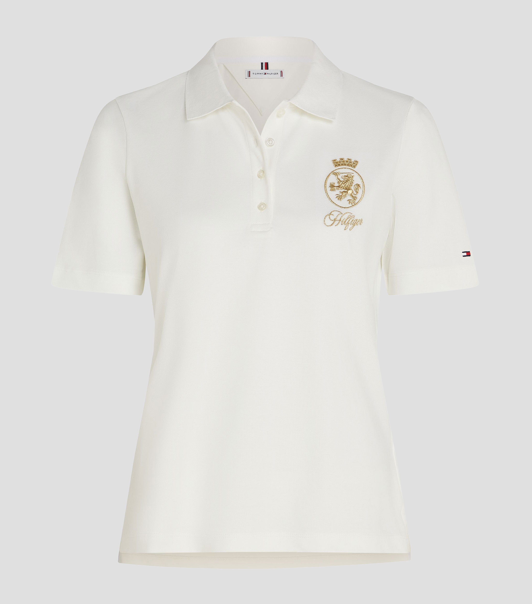 Playera tipo polo manga corta bordada Mujer