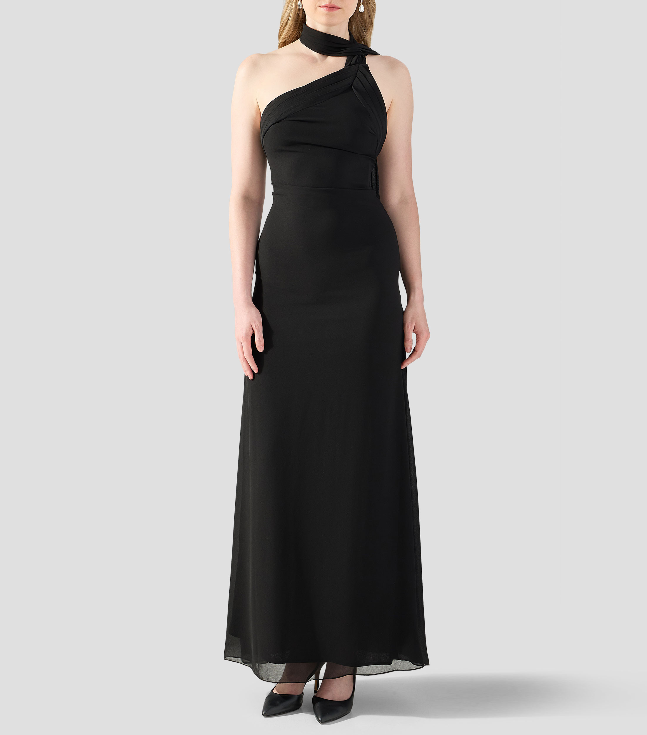 Vestido de fiesta maxi liso Mujer