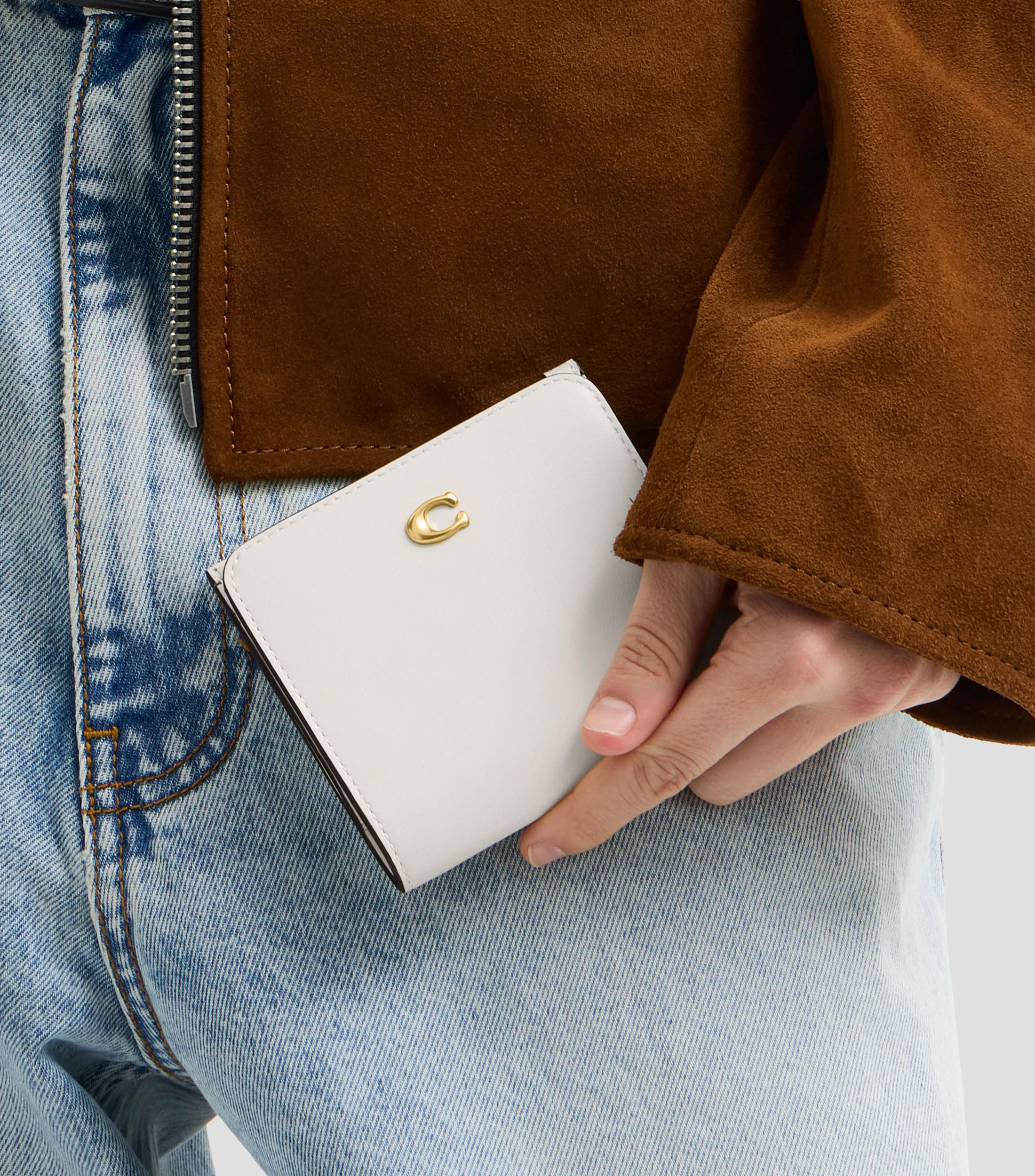 Cartera en piel lisa Mujer