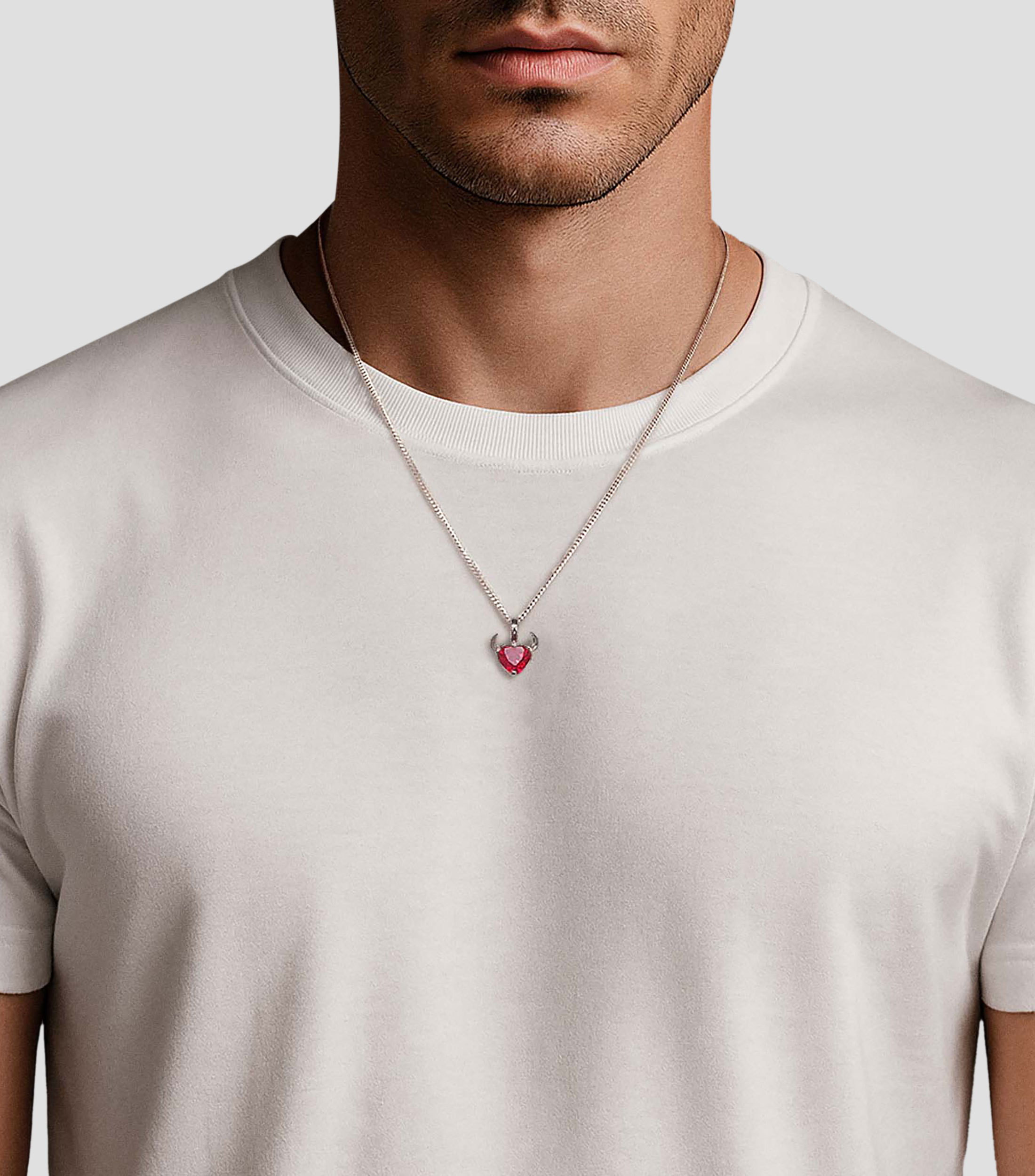 Dije en Plata Esterlina con Rubí Unisex