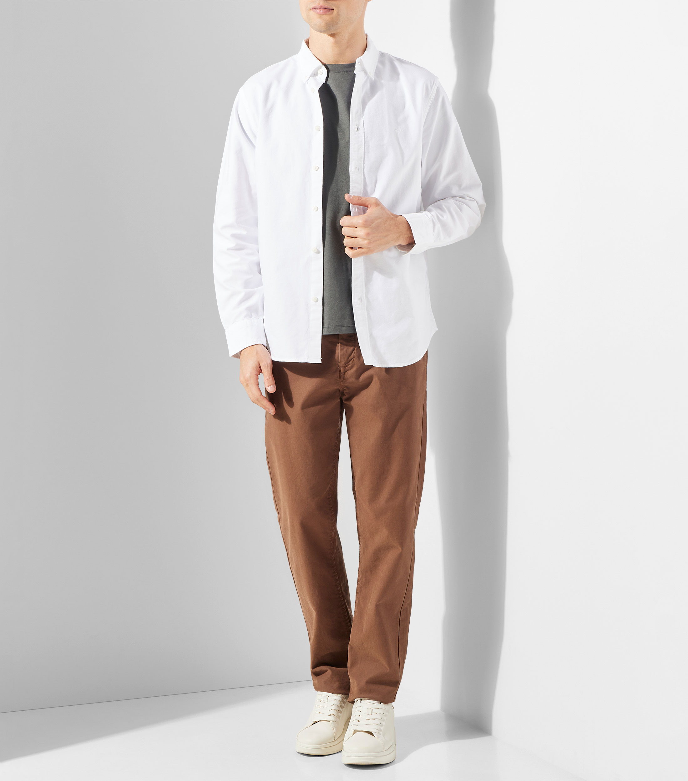 Camisa lisa de manga larga Hombre