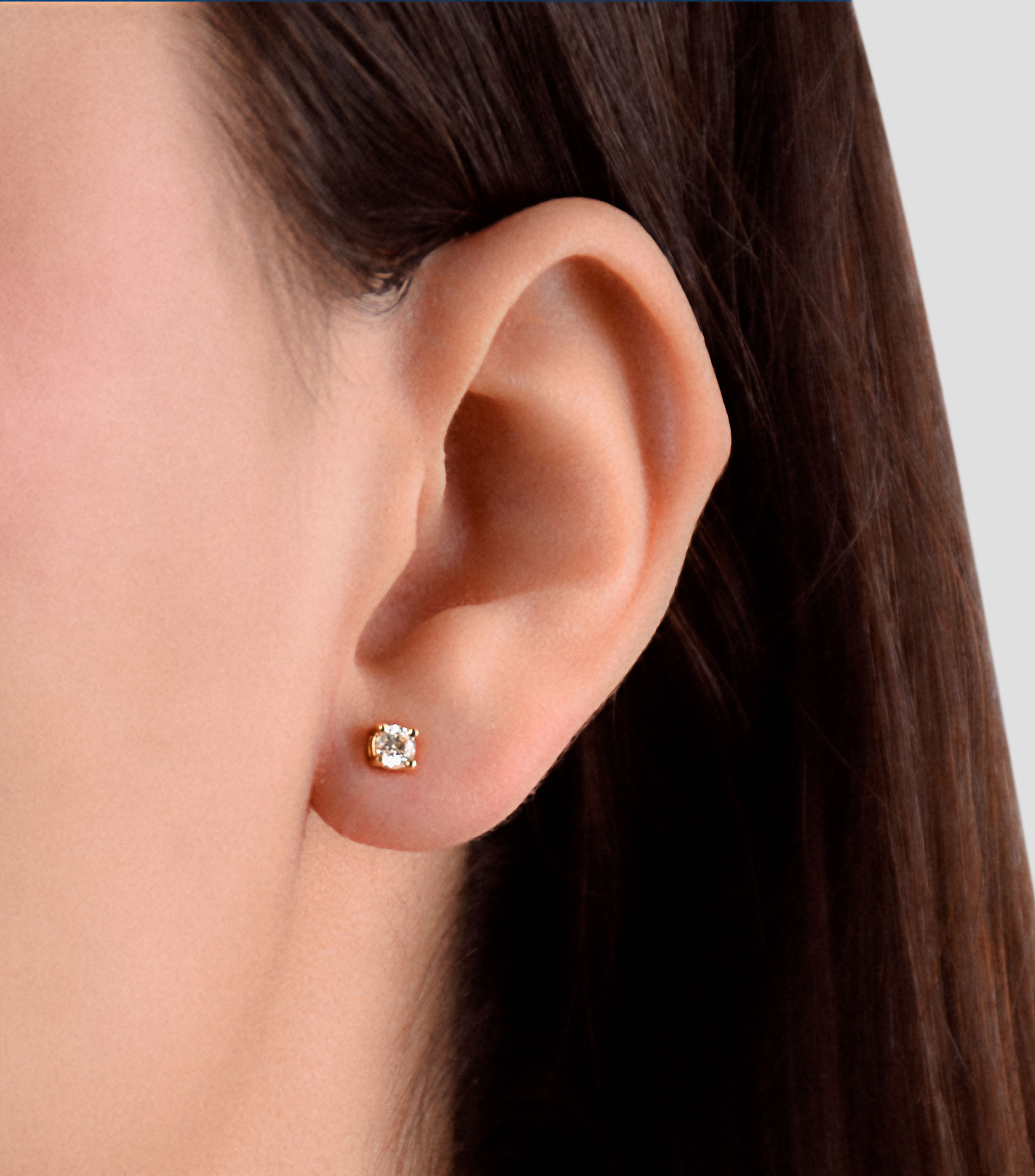 Broqueles en oro amarillo de 14 kilates con diamantes Mujer