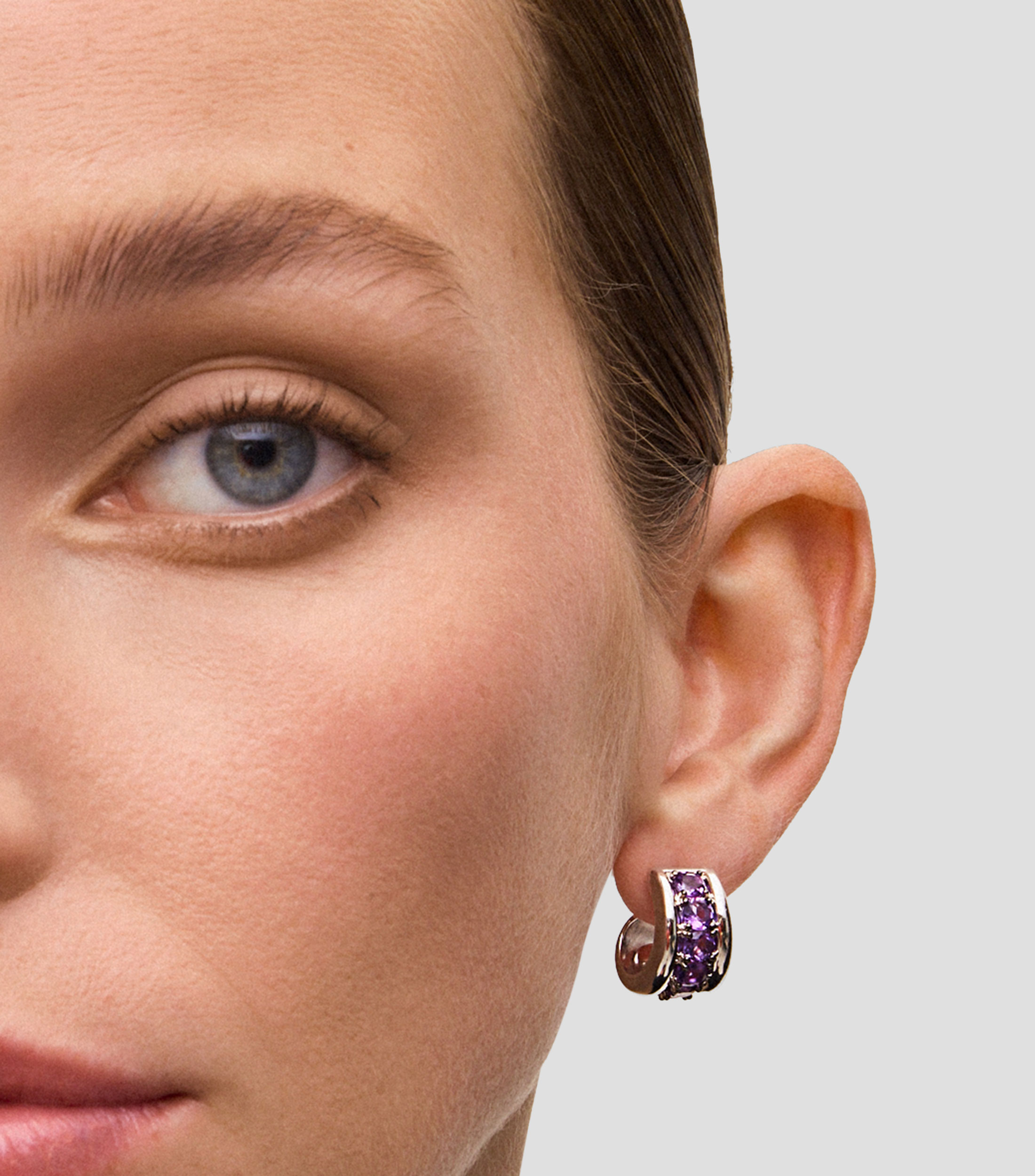 Aretes en plata .925 con amatista Utopian Mujer