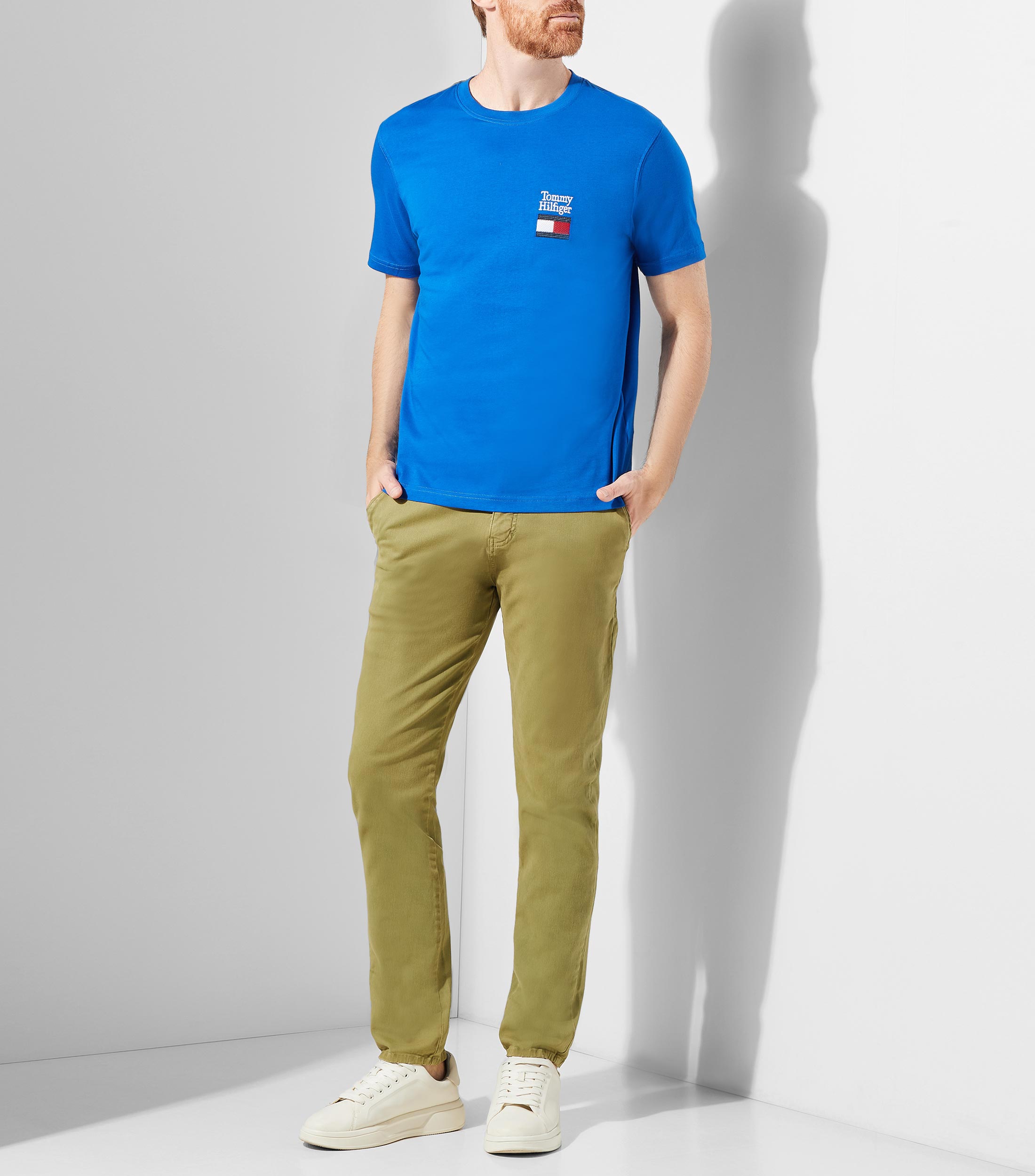 Playera cuello redondo manga corta sólida Hombre