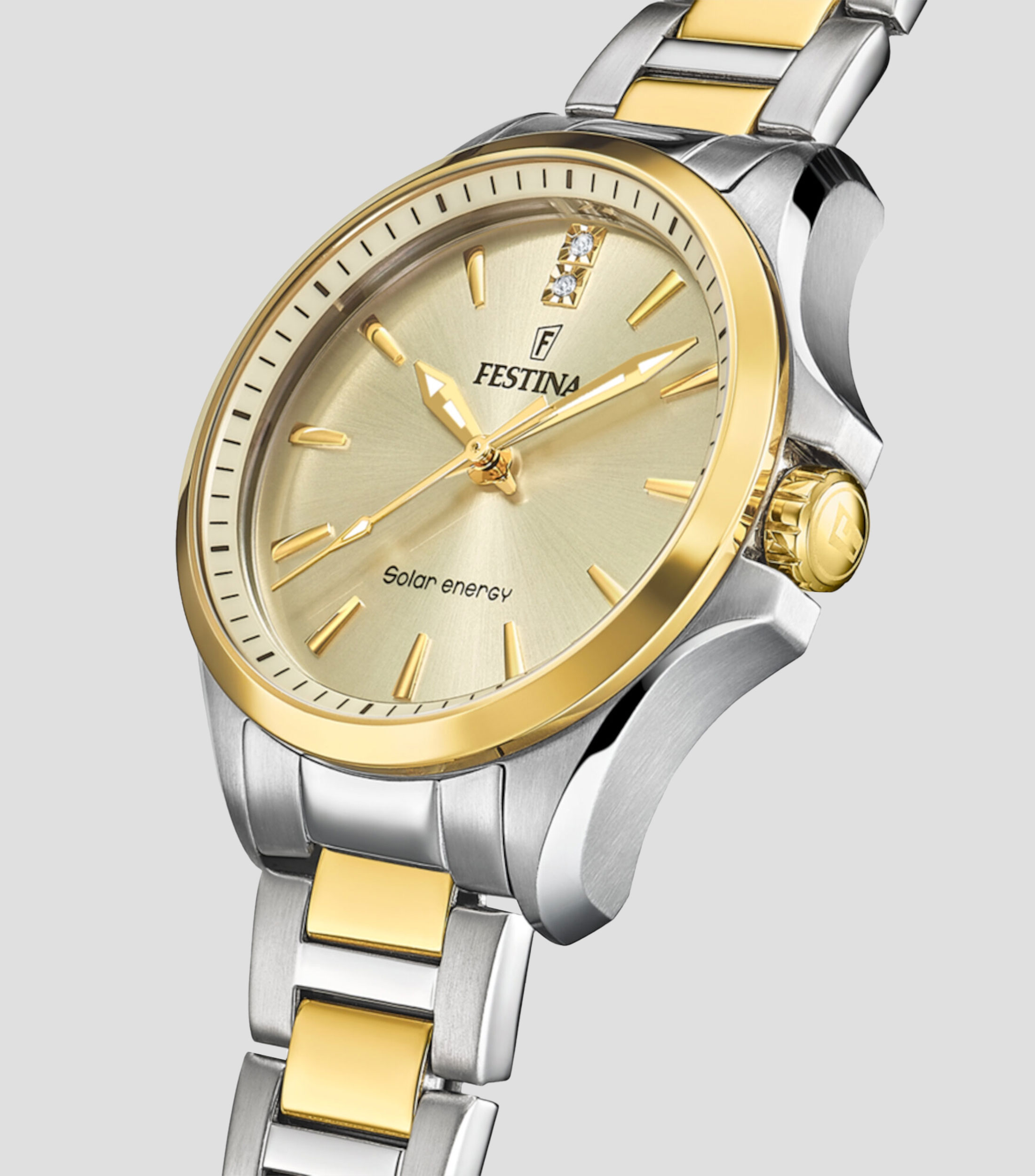 Reloj para Mujer Solar Energy Casual Plateado, Dorado