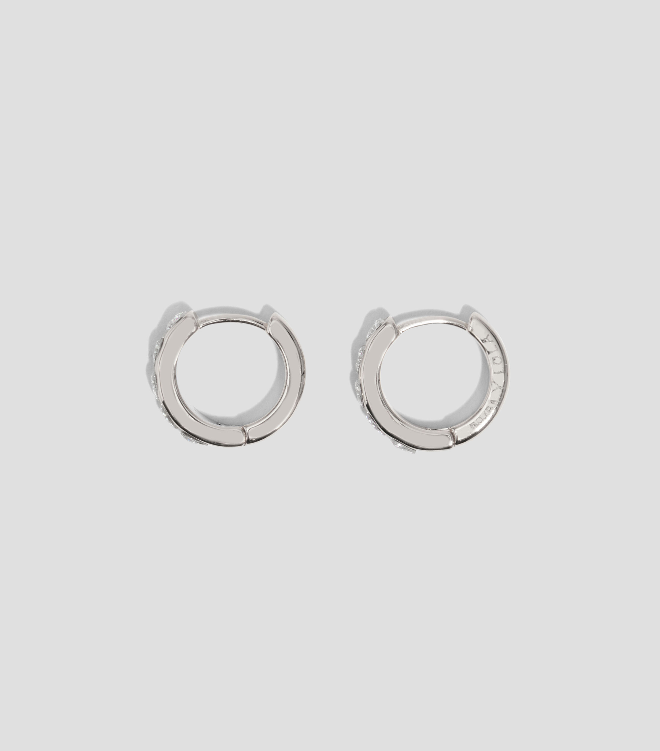 Aretes aro cristales corazón plateado Mujer